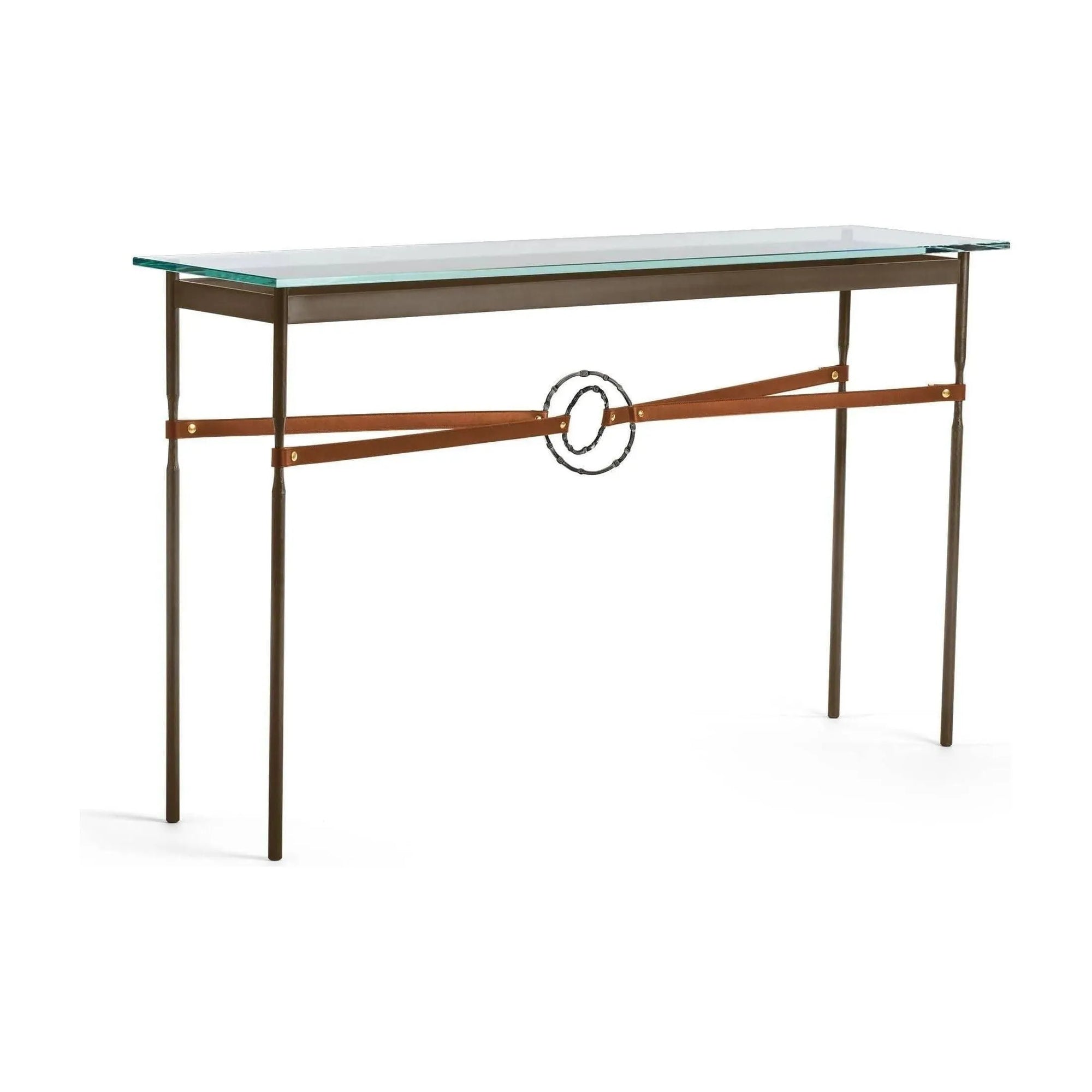 Hubbardton Forge - Equus Chestnut Leather Console Table - 750118-05-05-LC-VA0714 | Montreal Lighting & Hardware