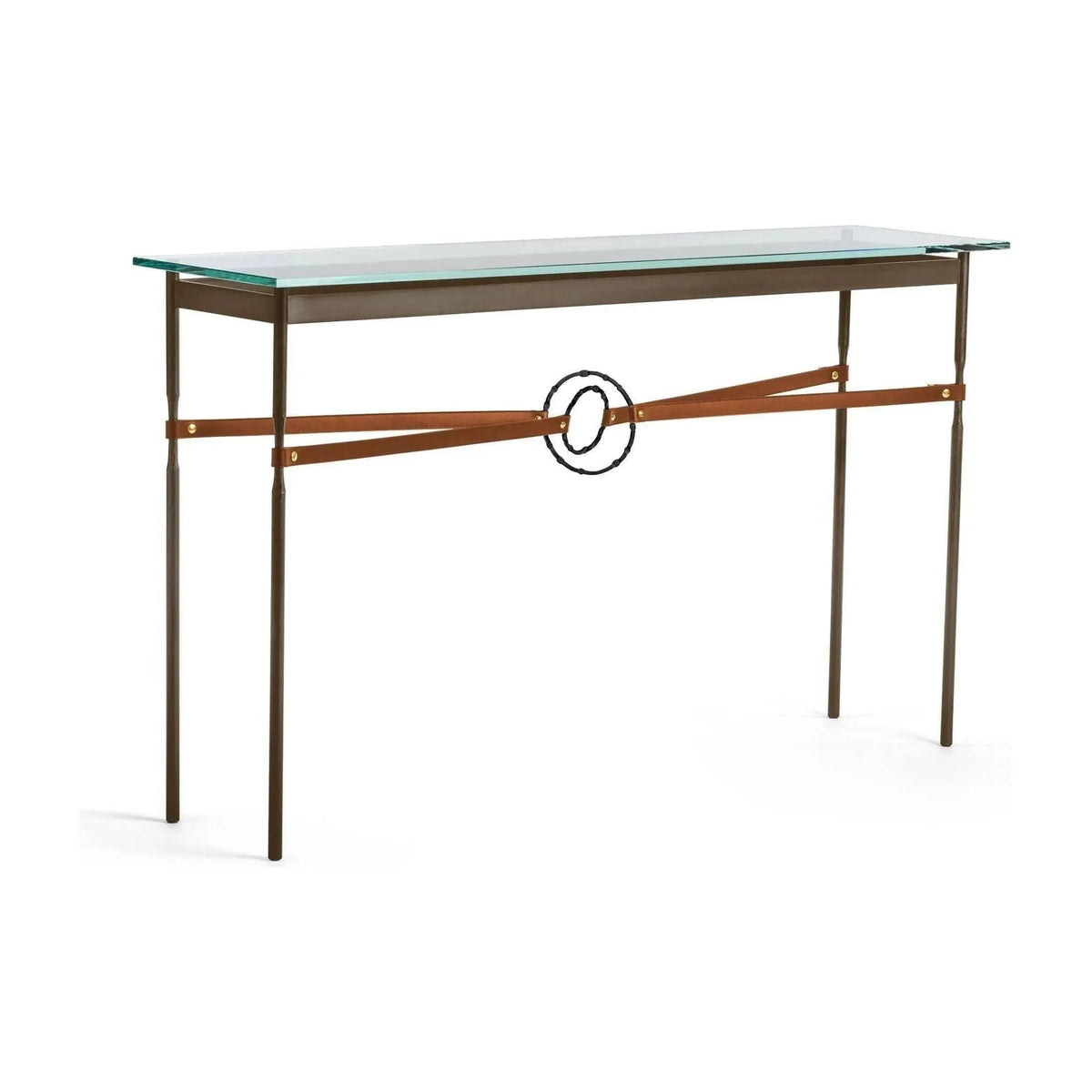 Hubbardton Forge - Equus Chestnut Leather Console Table - 750118-05-10-LC-VA0714 | Montreal Lighting & Hardware