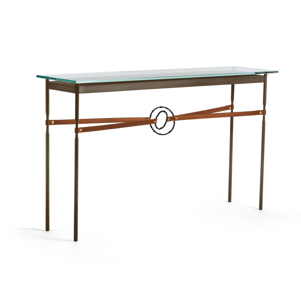 Hubbardton Forge - Equus Chestnut Leather Console Table - 750118-05-10-LC-VA0714 | Montreal Lighting & Hardware