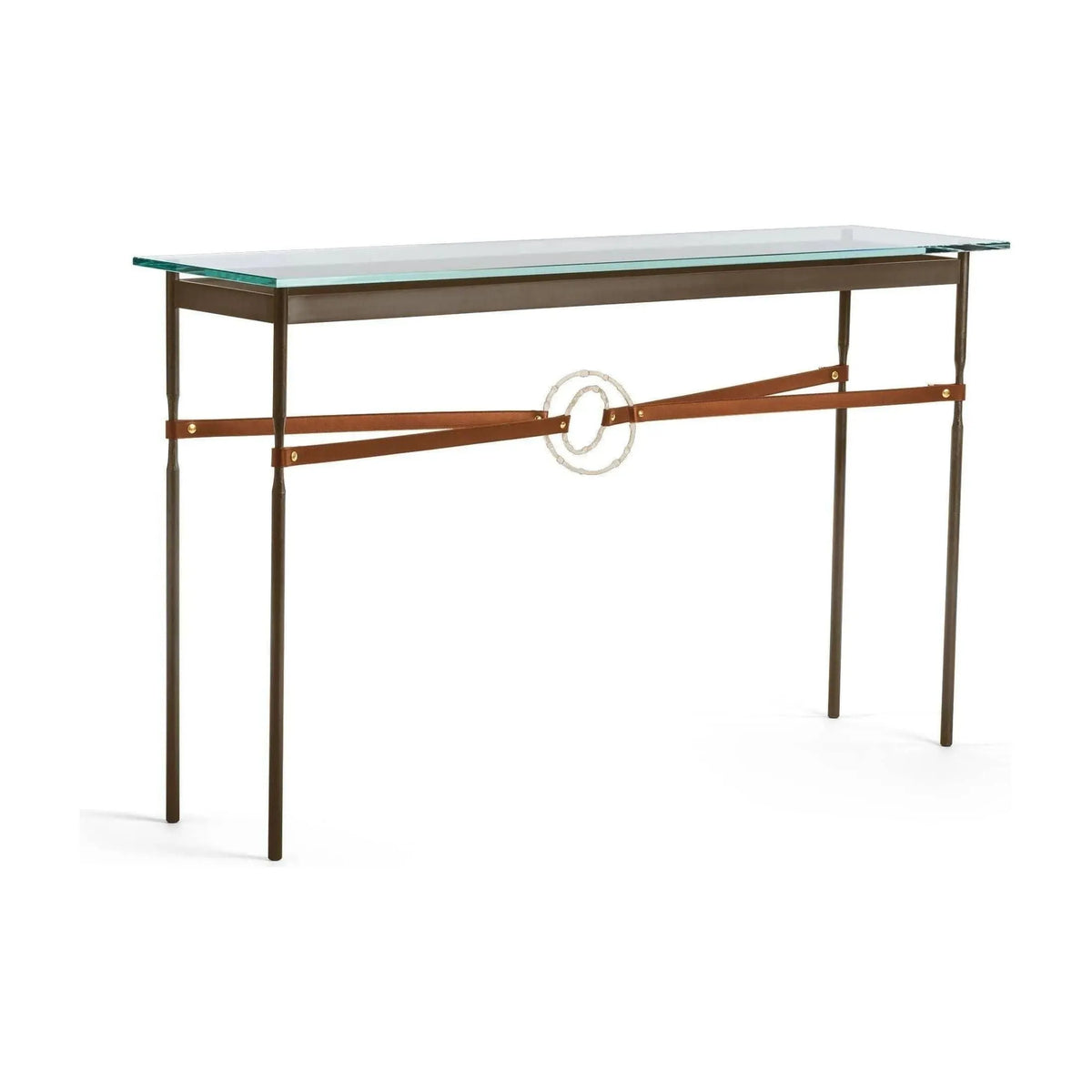 Hubbardton Forge - Equus Chestnut Leather Console Table - 750118-05-84-LC-VA0714 | Montreal Lighting & Hardware