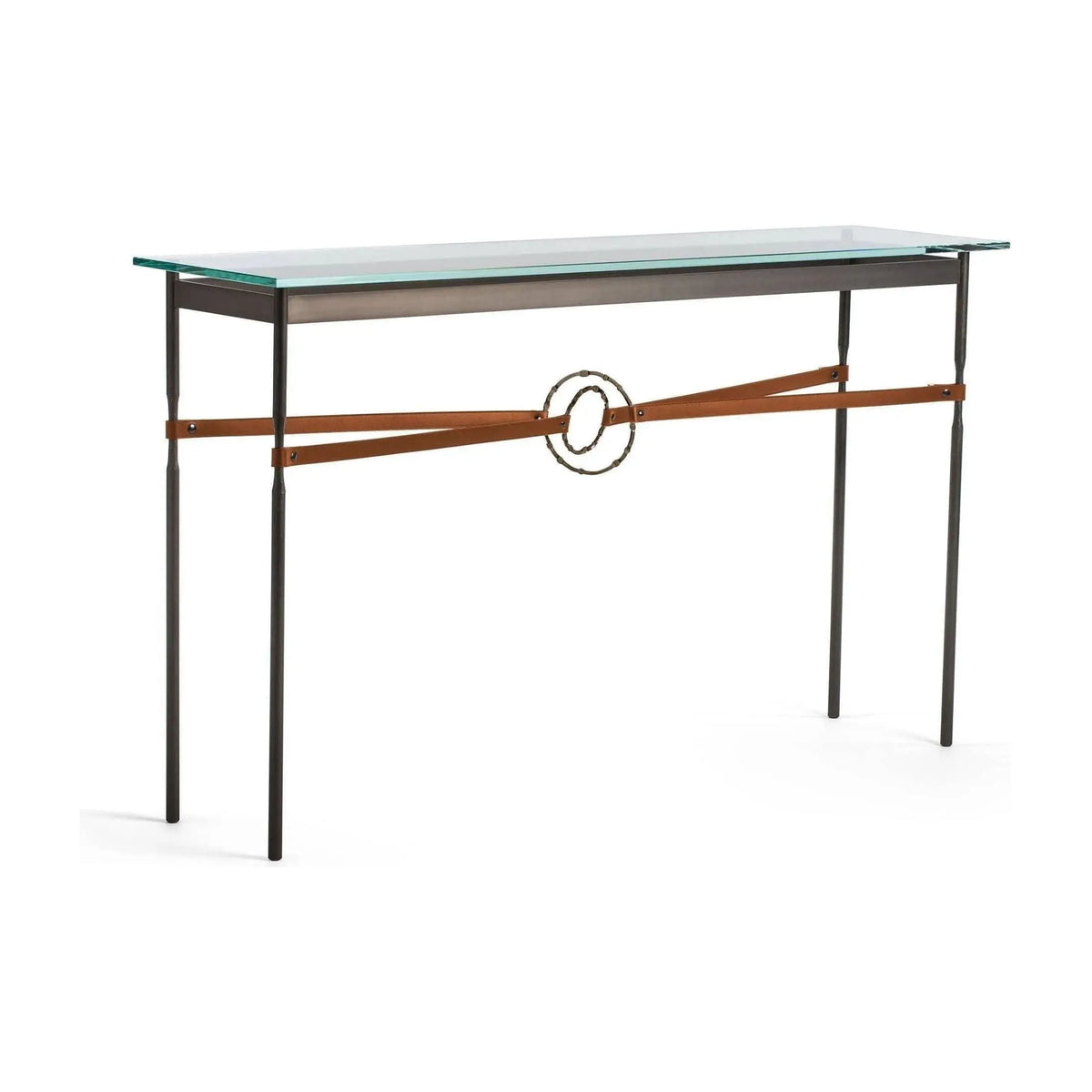 Hubbardton Forge - Equus Chestnut Leather Console Table - 750118-07-05-LC-VA0714 | Montreal Lighting & Hardware