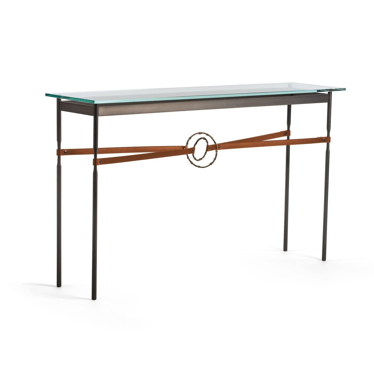 Hubbardton Forge - Equus Chestnut Leather Console Table - 750118-07-05-LC-VA0714 | Montreal Lighting & Hardware