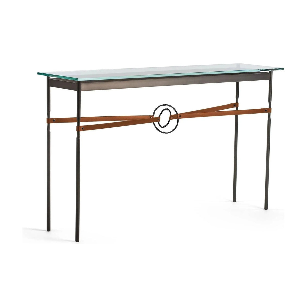 Hubbardton Forge - Equus Chestnut Leather Console Table - 750118-07-10-LC-VA0714 | Montreal Lighting & Hardware