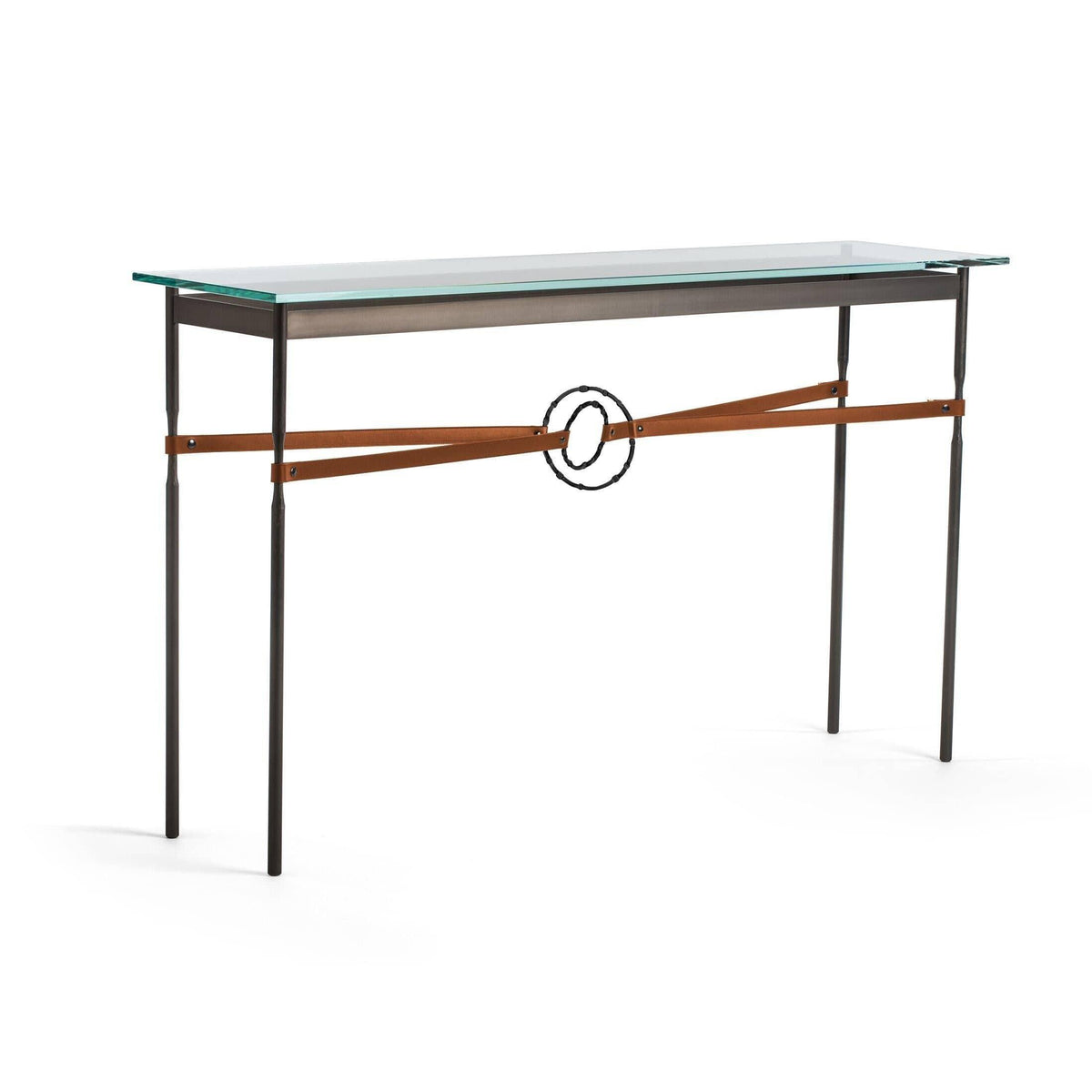 Hubbardton Forge - Equus Chestnut Leather Console Table - 750118-07-10-LC-VA0714 | Montreal Lighting & Hardware