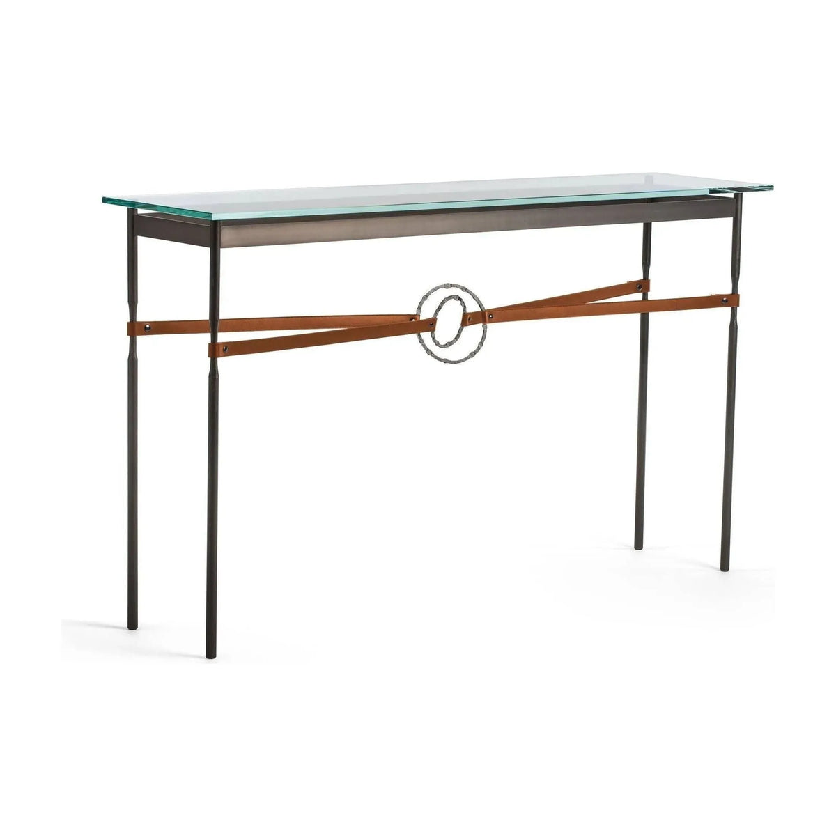 Hubbardton Forge - Equus Chestnut Leather Console Table - 750118-07-20-LC-VA0714 | Montreal Lighting & Hardware