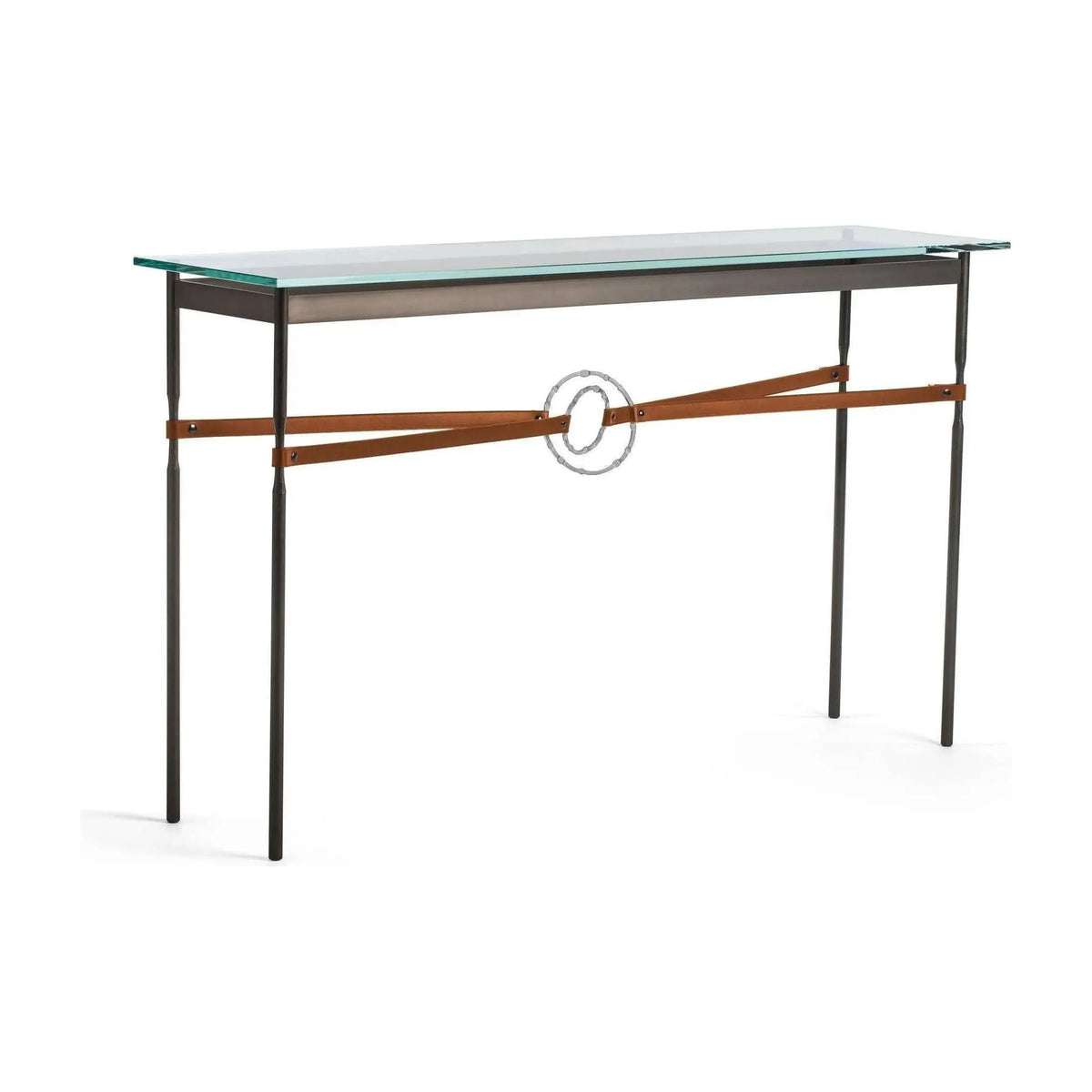 Hubbardton Forge - Equus Chestnut Leather Console Table - 750118-07-82-LC-VA0714 | Montreal Lighting & Hardware