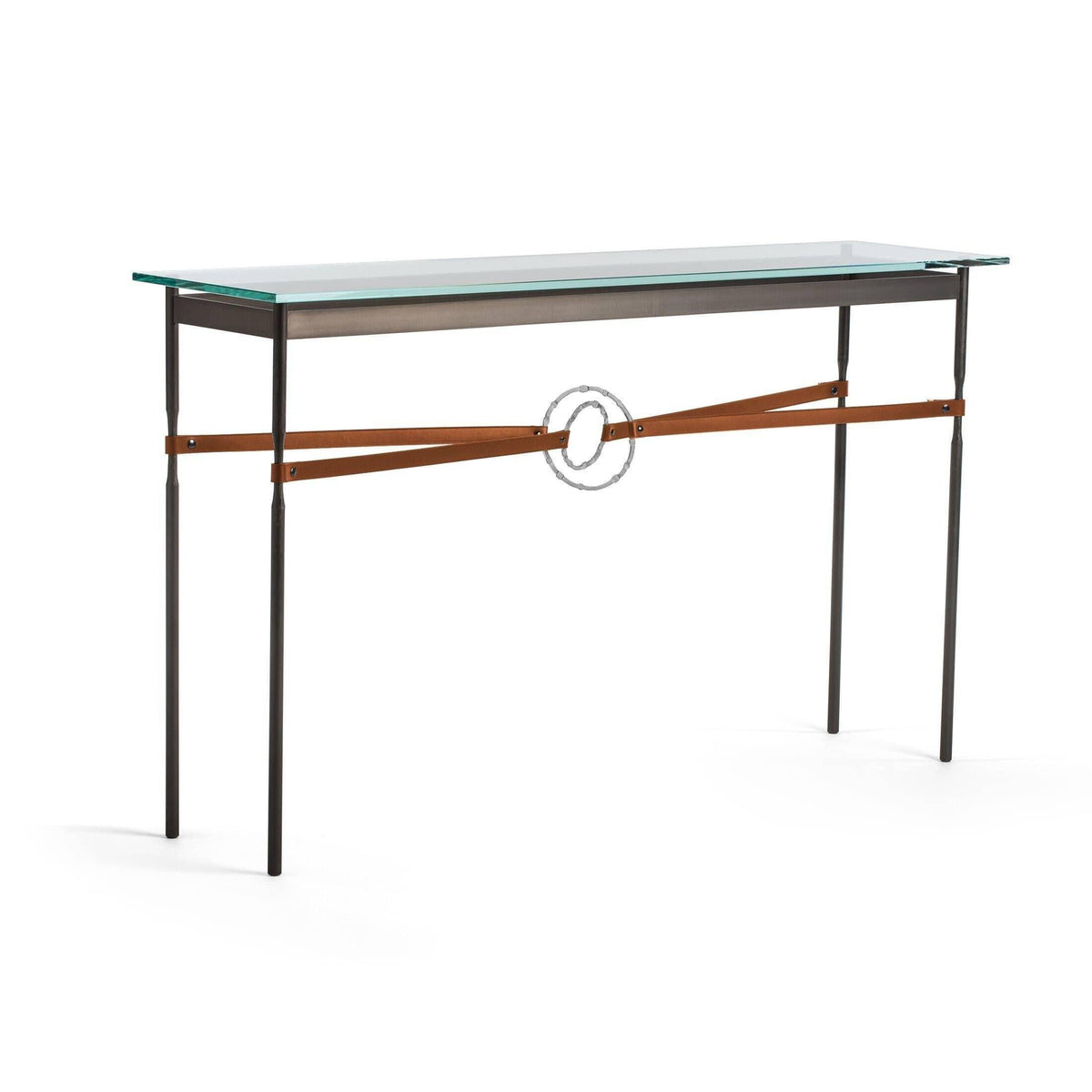 Hubbardton Forge - Equus Chestnut Leather Console Table - 750118-07-82-LC-VA0714 | Montreal Lighting & Hardware