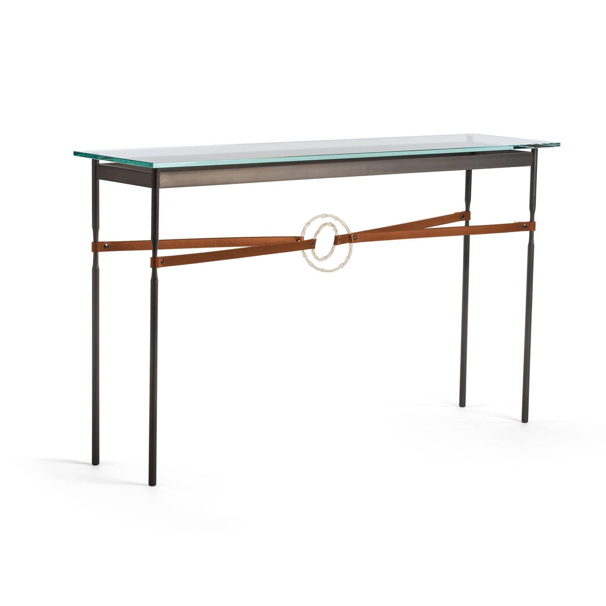 Hubbardton Forge - Equus Chestnut Leather Console Table - 750118-07-84-LC-VA0714 | Montreal Lighting & Hardware
