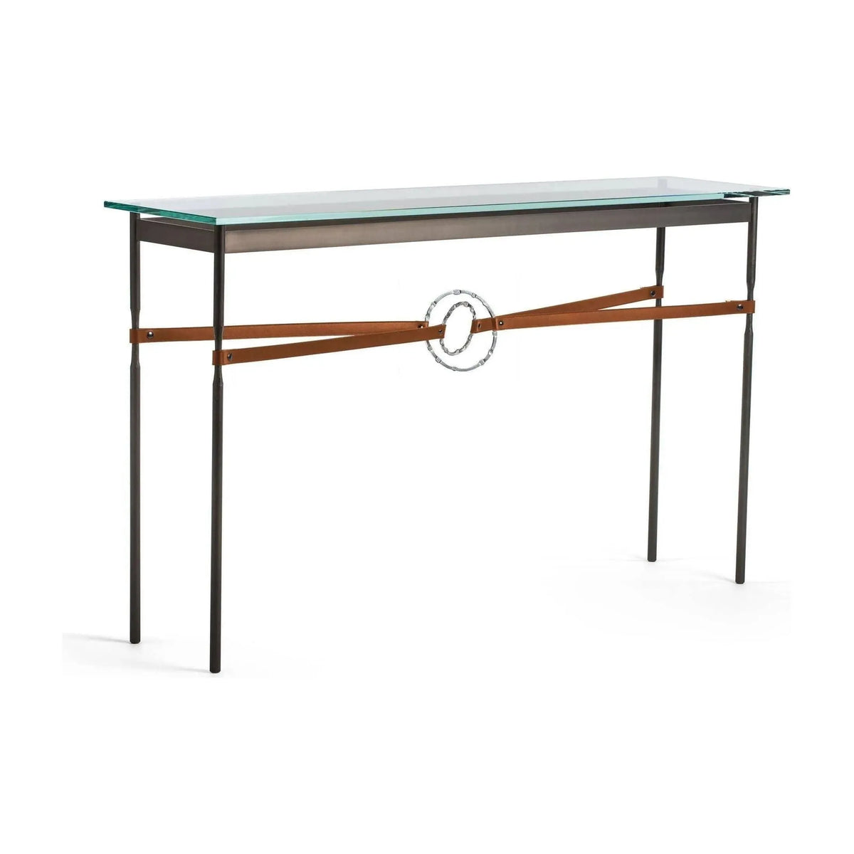 Hubbardton Forge - Equus Chestnut Leather Console Table - 750118-07-85-LC-VA0714 | Montreal Lighting & Hardware