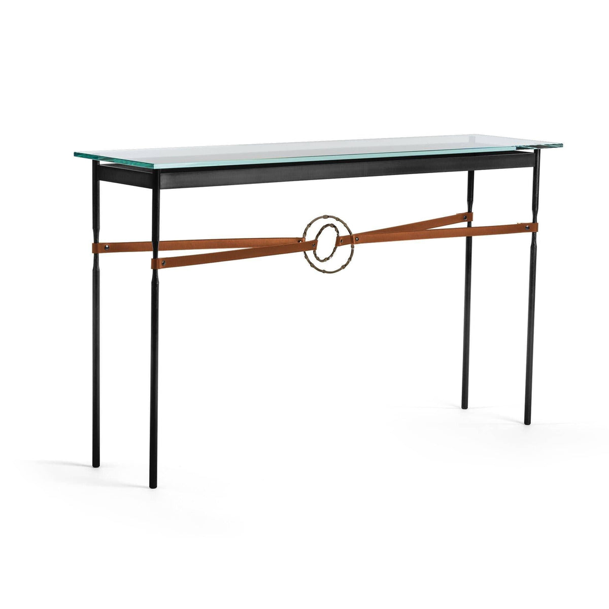 Hubbardton Forge - Equus Chestnut Leather Console Table - 750118-10-05-LC-VA0714 | Montreal Lighting & Hardware