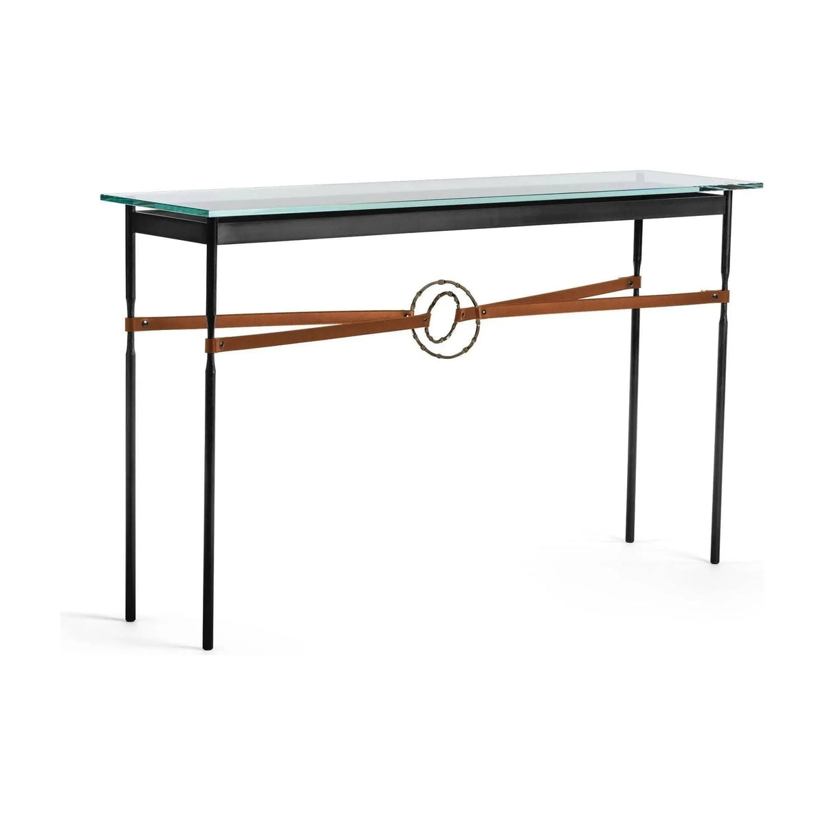 Hubbardton Forge - Equus Chestnut Leather Console Table - 750118-10-05-LC-VA0714 | Montreal Lighting & Hardware