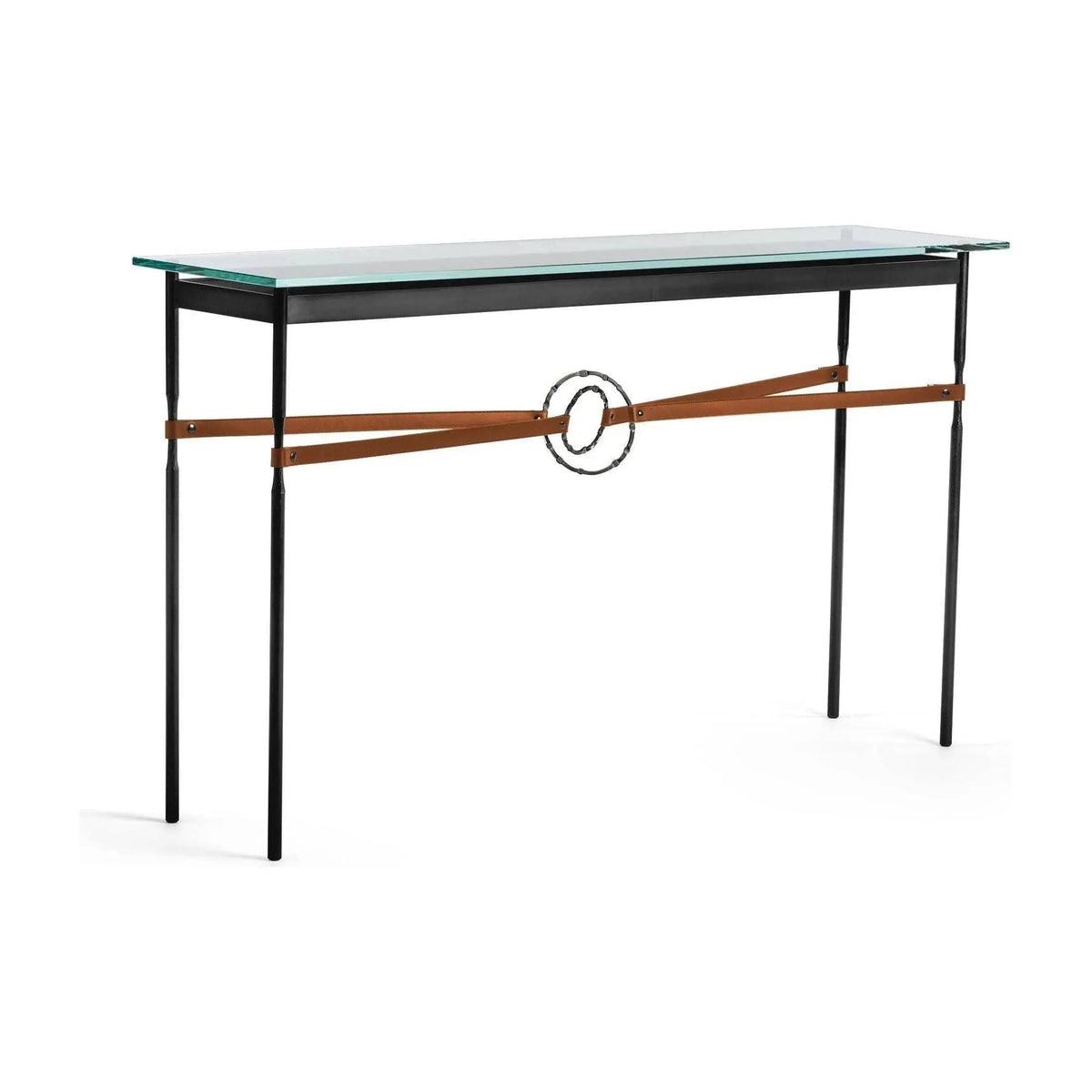 Hubbardton Forge - Equus Chestnut Leather Console Table - 750118-10-07-LC-VA0714 | Montreal Lighting & Hardware