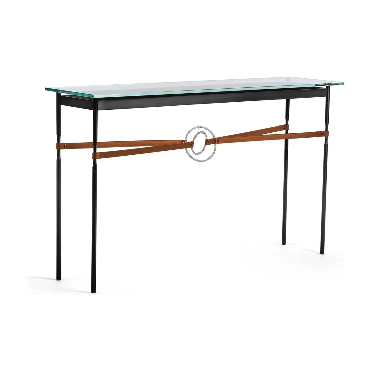 Hubbardton Forge - Equus Chestnut Leather Console Table - 750118-10-82-LC-VA0714 | Montreal Lighting & Hardware