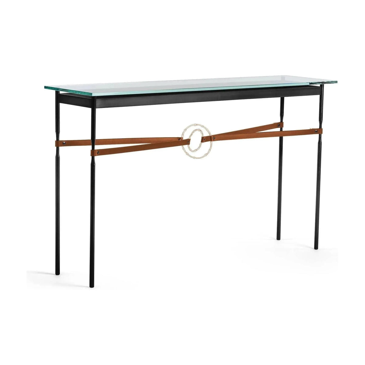 Hubbardton Forge - Equus Chestnut Leather Console Table - 750118-10-84-LC-VA0714 | Montreal Lighting & Hardware