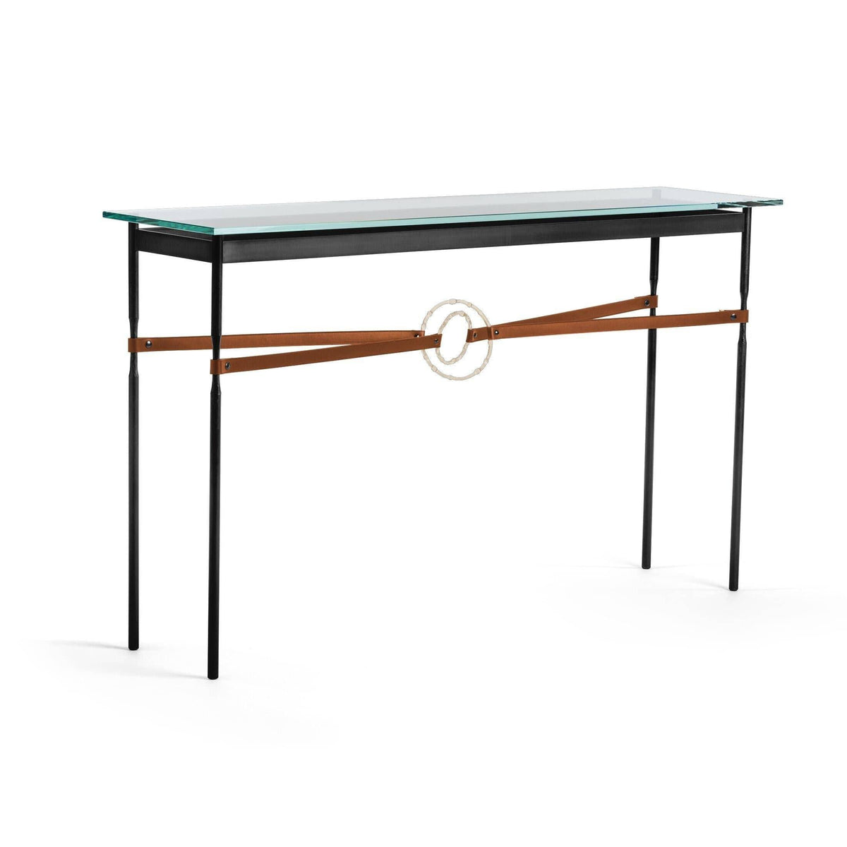Hubbardton Forge - Equus Chestnut Leather Console Table - 750118-10-84-LC-VA0714 | Montreal Lighting & Hardware