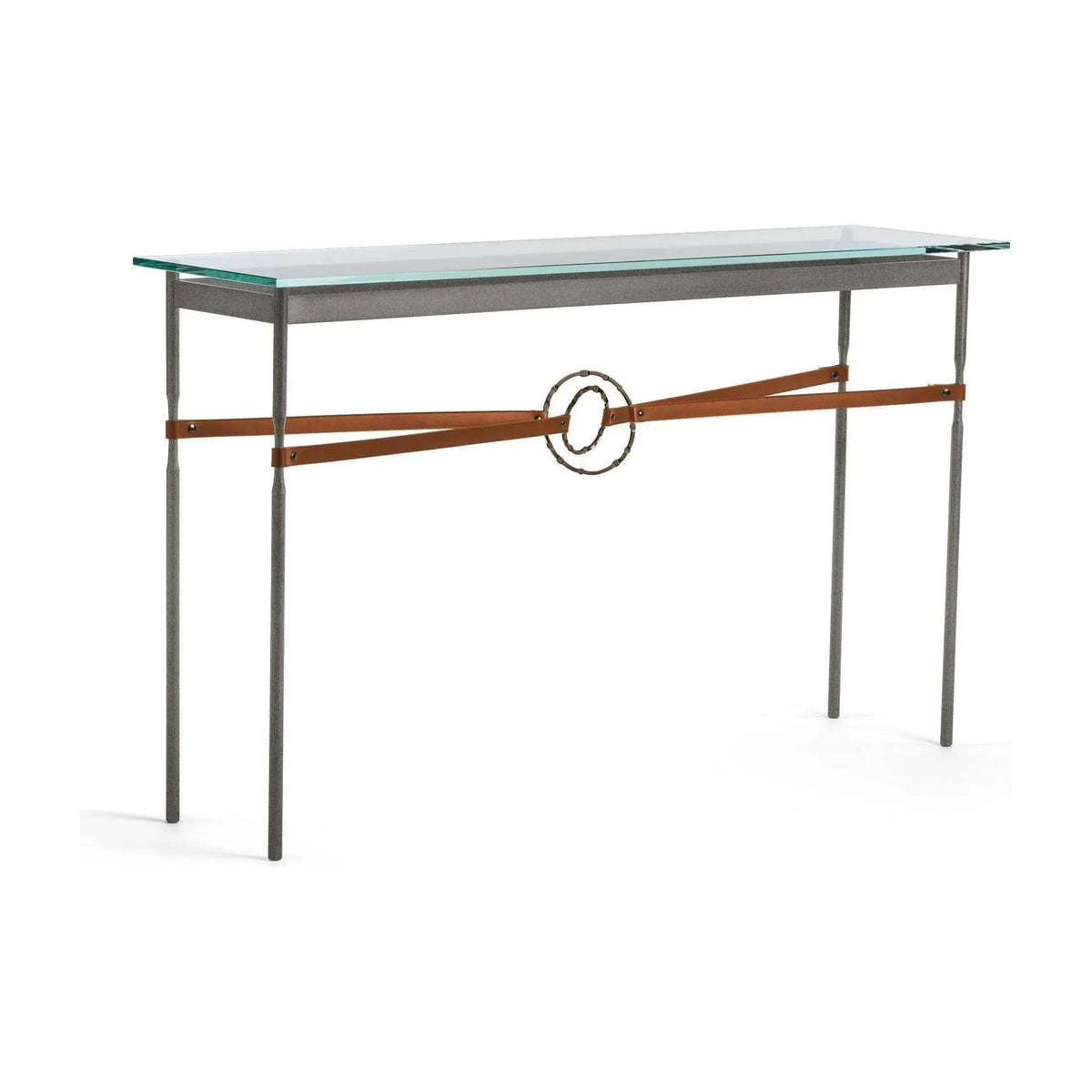 Hubbardton Forge - Equus Chestnut Leather Console Table - 750118-20-05-LC-VA0714 | Montreal Lighting & Hardware