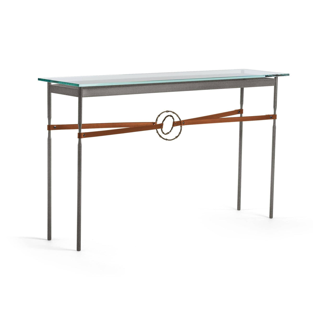 Hubbardton Forge - Equus Chestnut Leather Console Table - 750118-20-05-LC-VA0714 | Montreal Lighting & Hardware