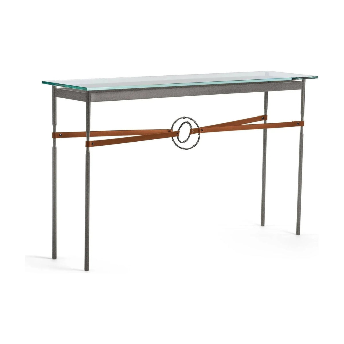 Hubbardton Forge - Equus Chestnut Leather Console Table - 750118-20-07-LC-VA0714 | Montreal Lighting & Hardware