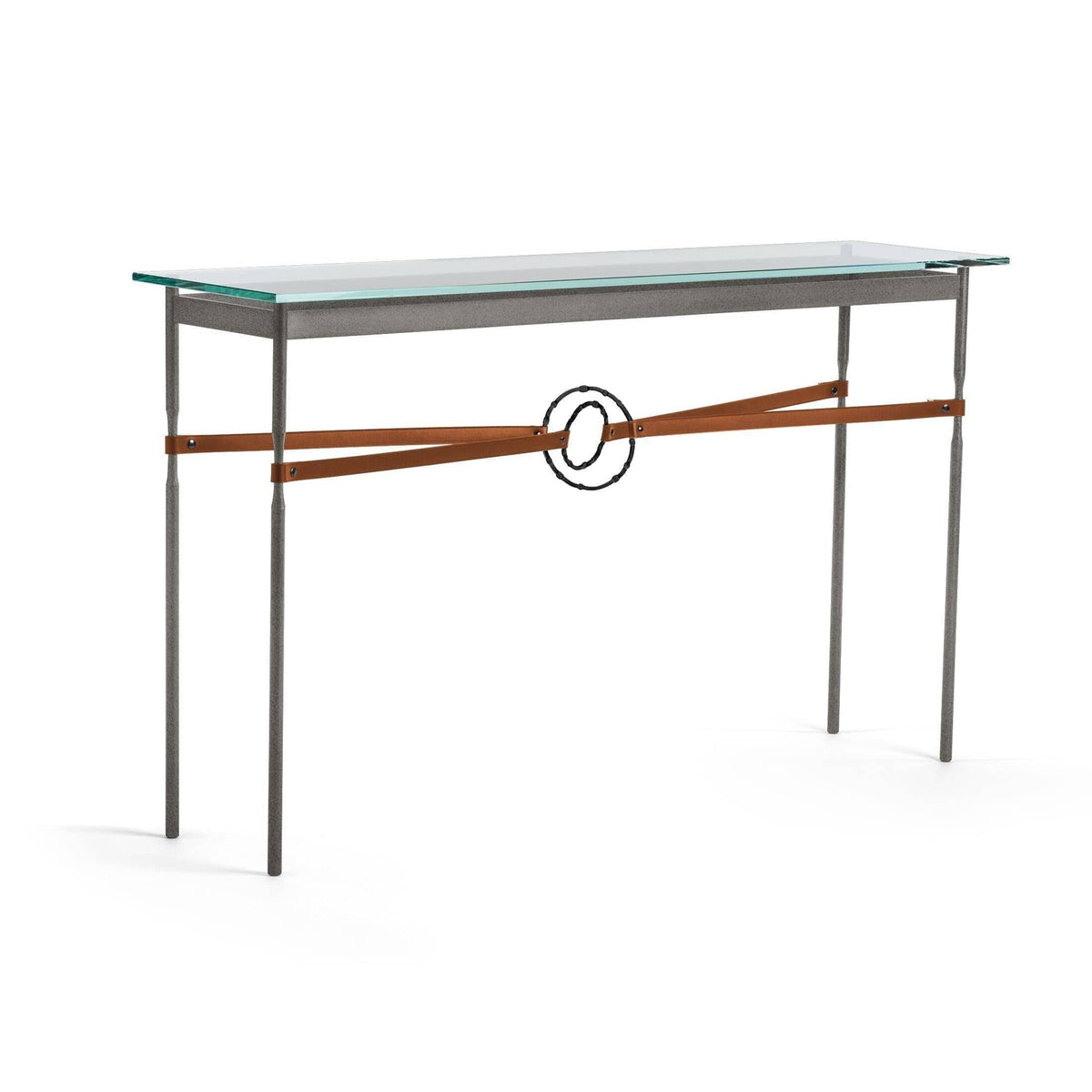 Hubbardton Forge - Equus Chestnut Leather Console Table - 750118-20-10-LC-VA0714 | Montreal Lighting & Hardware