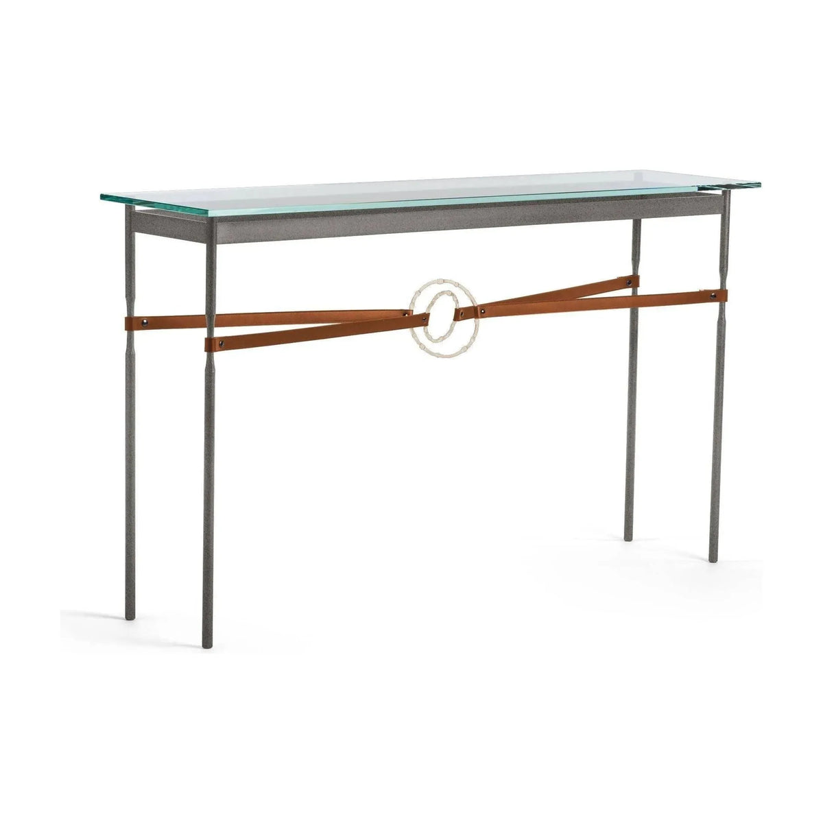 Hubbardton Forge - Equus Chestnut Leather Console Table - 750118-20-84-LC-VA0714 | Montreal Lighting & Hardware
