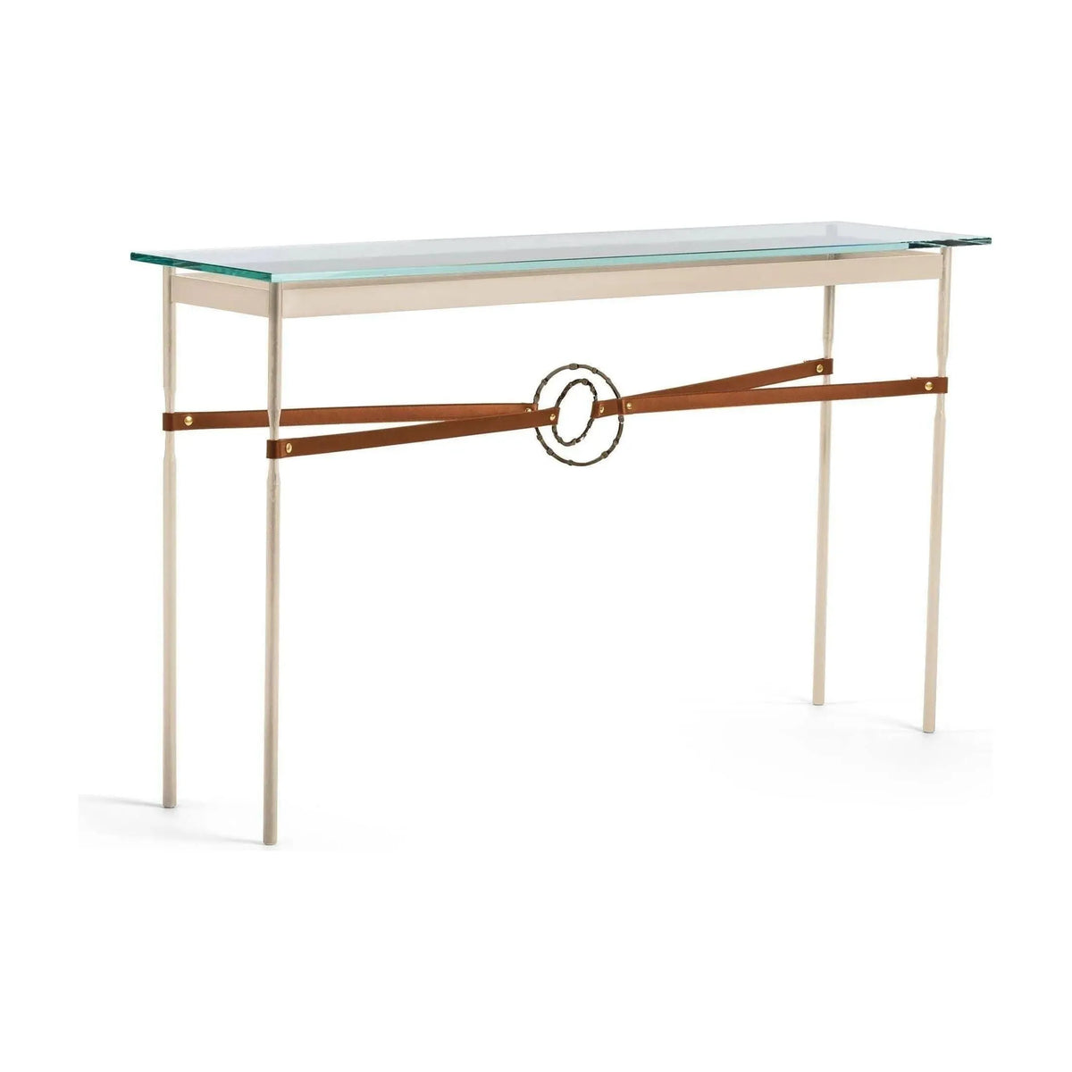 Hubbardton Forge - Equus Chestnut Leather Console Table - 750118-84-05-LC-VA0714 | Montreal Lighting & Hardware