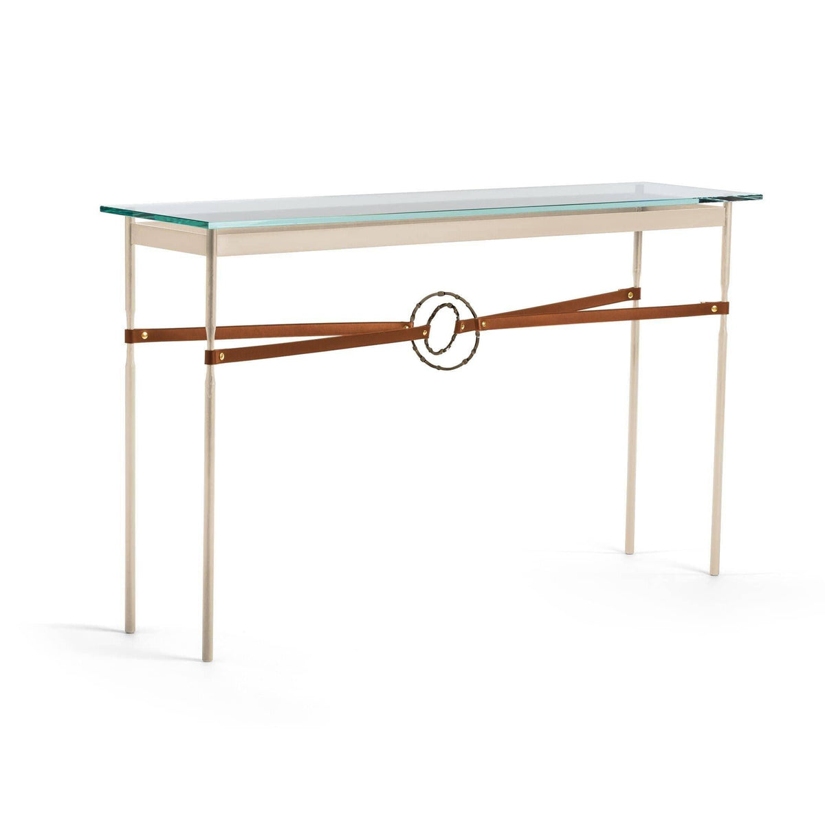 Hubbardton Forge - Equus Chestnut Leather Console Table - 750118-84-05-LC-VA0714 | Montreal Lighting & Hardware
