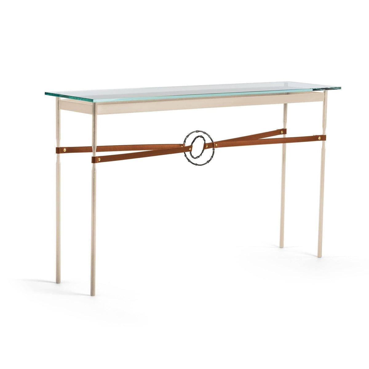 Hubbardton Forge - Equus Chestnut Leather Console Table - 750118-84-07-LC-VA0714 | Montreal Lighting & Hardware
