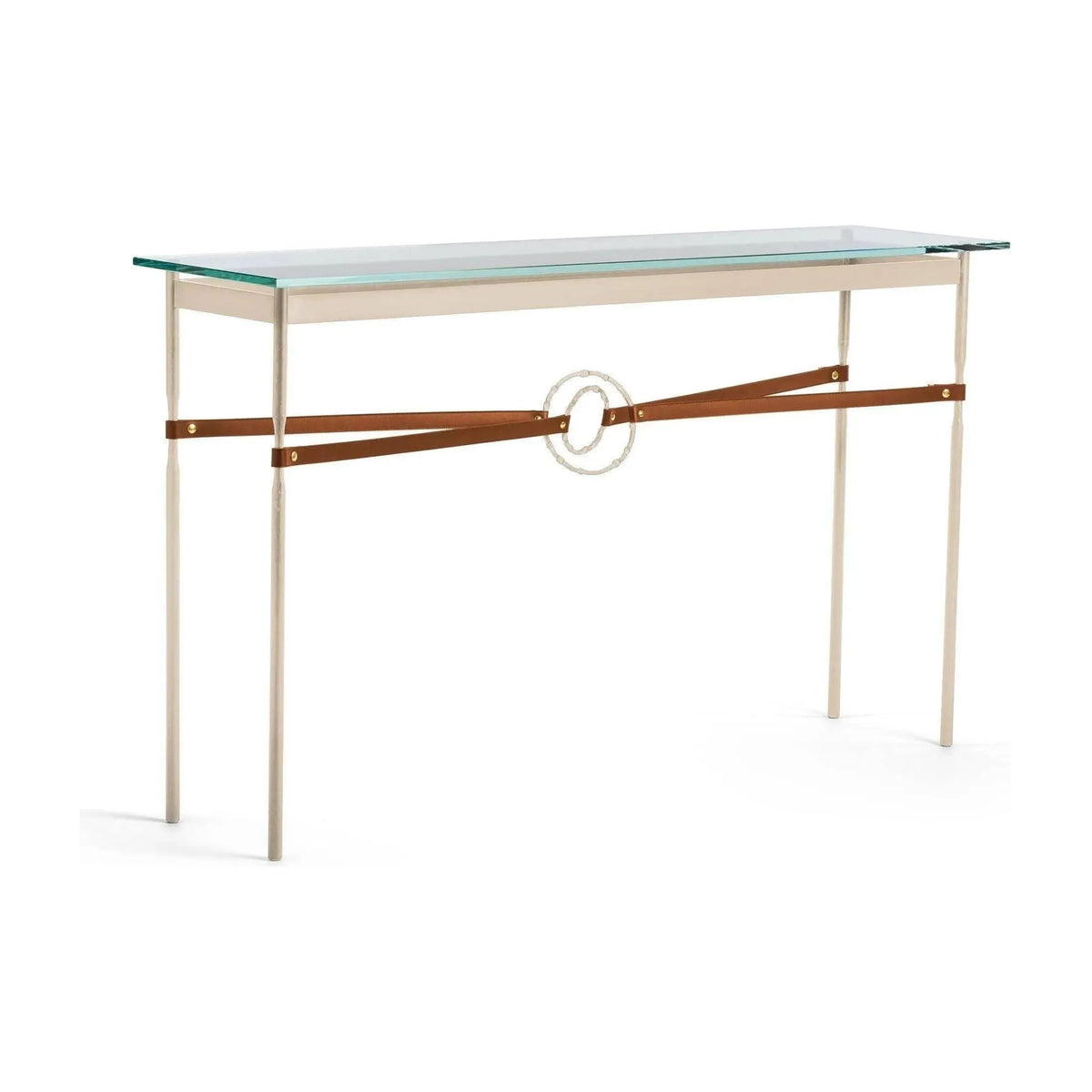 Hubbardton Forge - Equus Chestnut Leather Console Table - 750118-84-84-LC-VA0714 | Montreal Lighting & Hardware