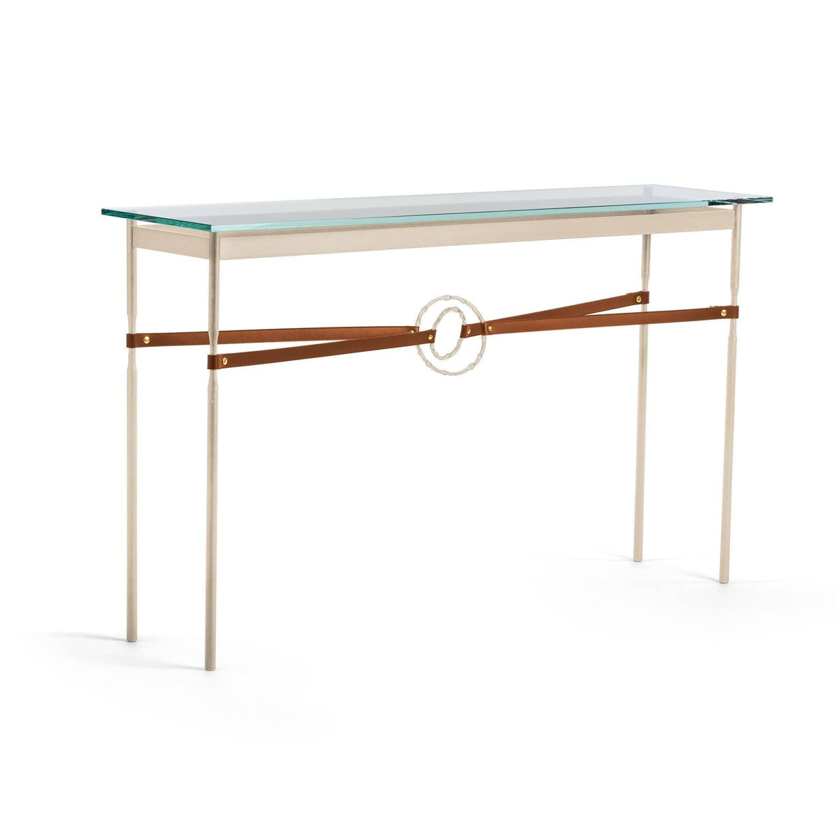 Hubbardton Forge - Equus Chestnut Leather Console Table - 750118-84-84-LC-VA0714 | Montreal Lighting & Hardware