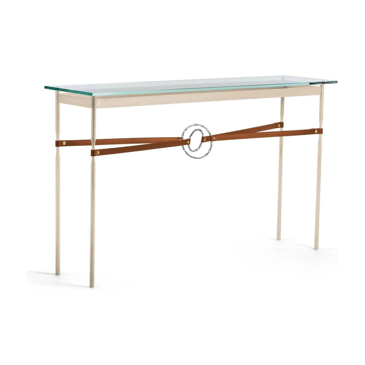 Hubbardton Forge - Equus Chestnut Leather Console Table - 750118-84-85-LC-VA0714 | Montreal Lighting & Hardware