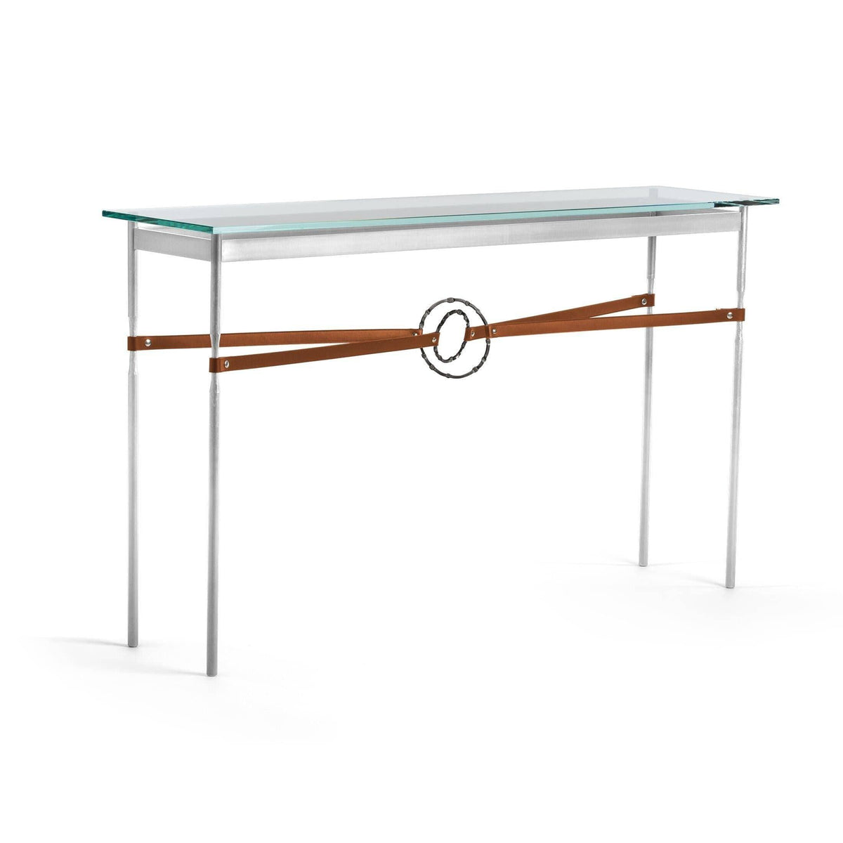 Hubbardton Forge - Equus Chestnut Leather Console Table - 750118-85-07-LC-VA0714 | Montreal Lighting & Hardware