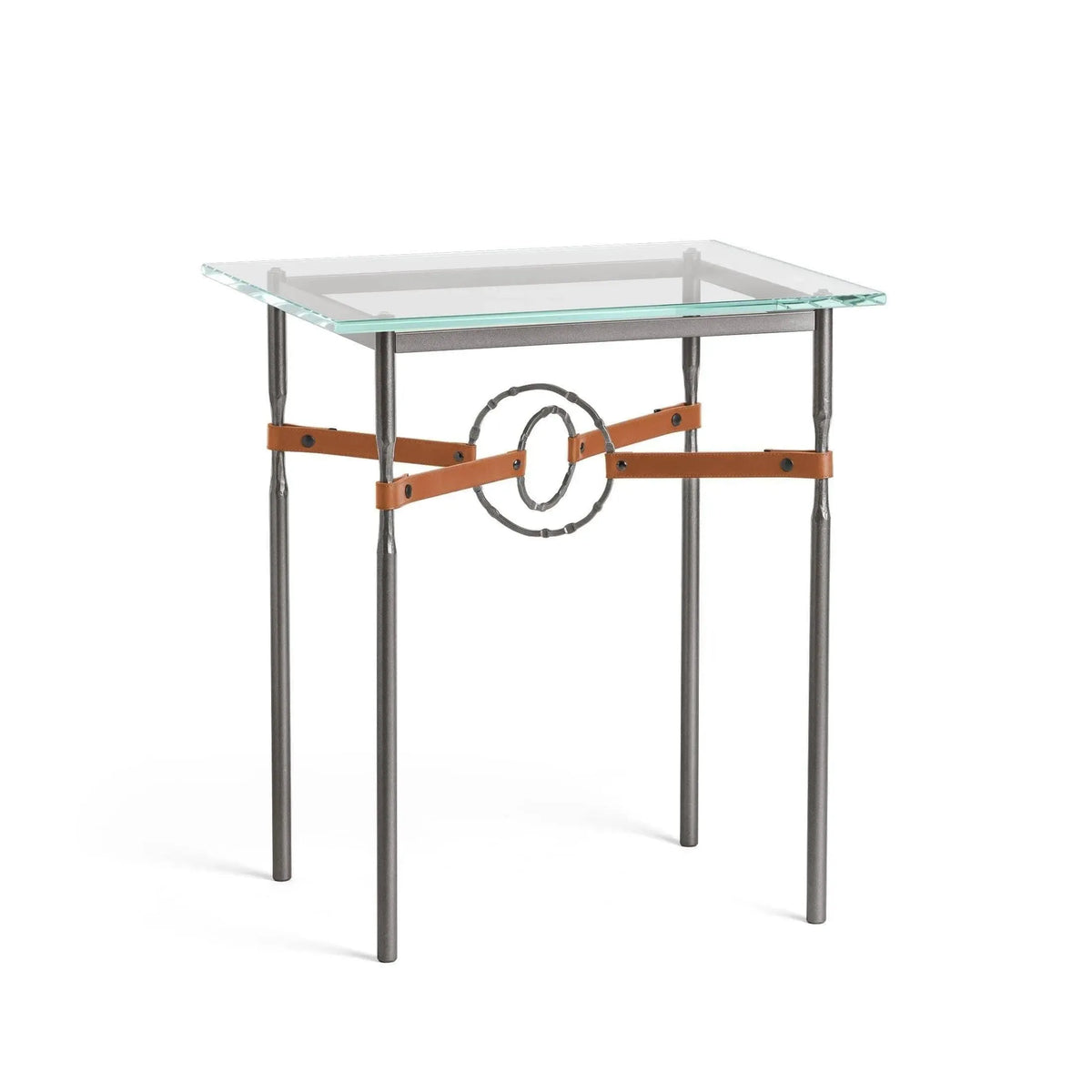 Hubbardton Forge - Equus Chestnut Leather Side Table - 750116-07-07-LC-VA0717 | Montreal Lighting & Hardware