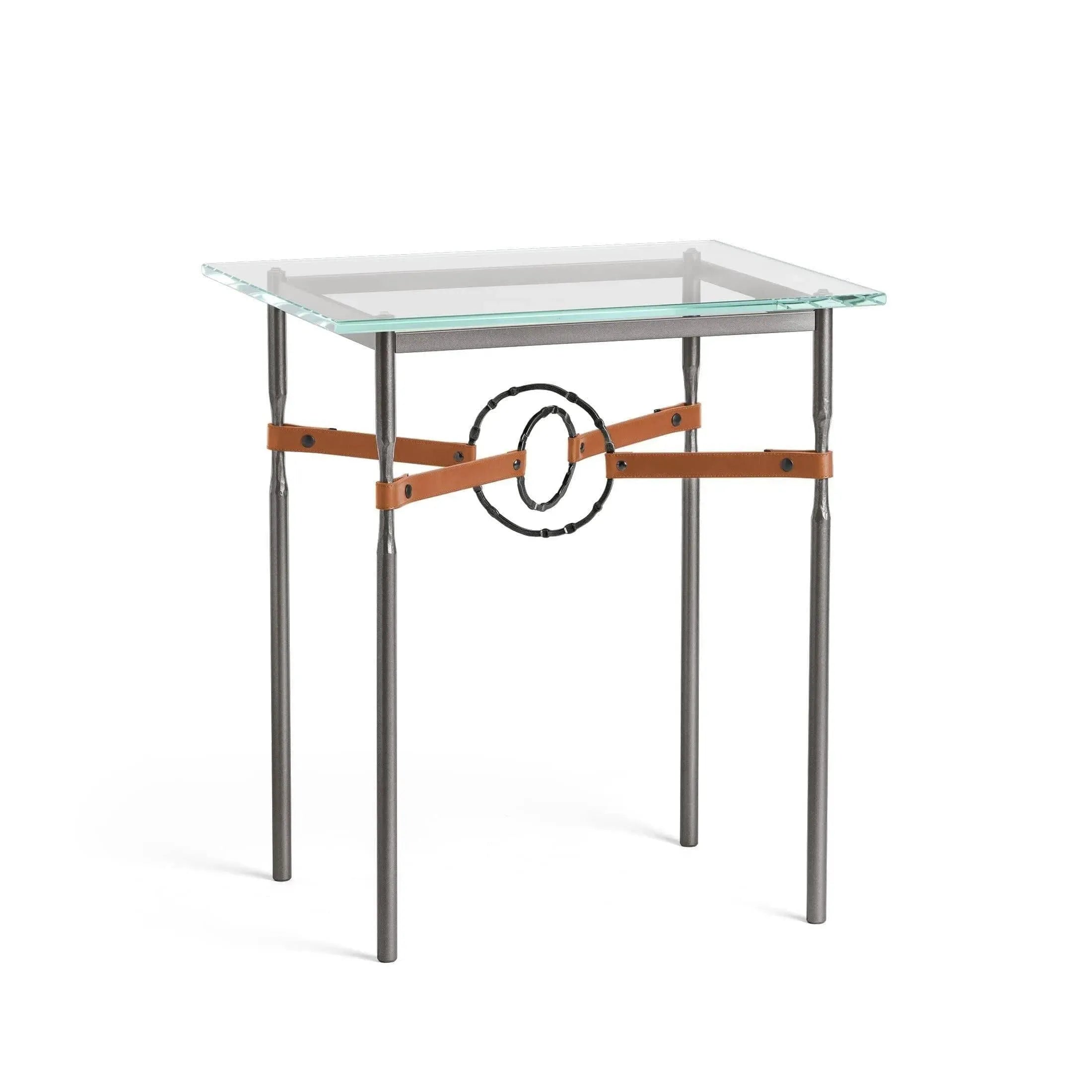 Hubbardton Forge - Equus Chestnut Leather Side Table - 750116-07-10-LC-VA0717 | Montreal Lighting & Hardware