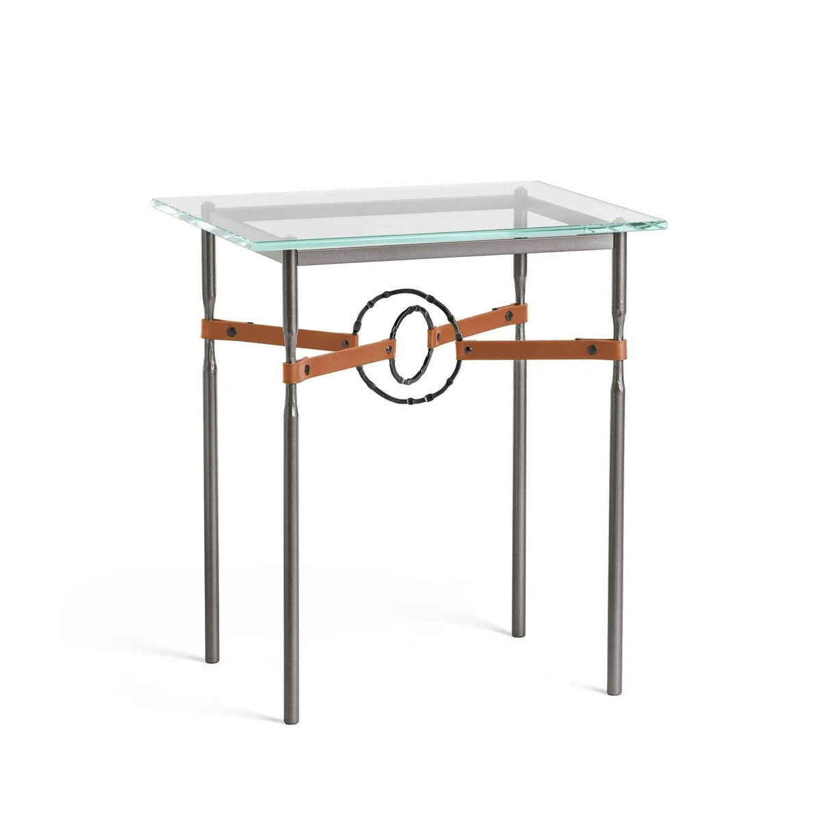 Hubbardton Forge - Equus Chestnut Leather Side Table - 750116-07-10-LC-VA0717 | Montreal Lighting & Hardware