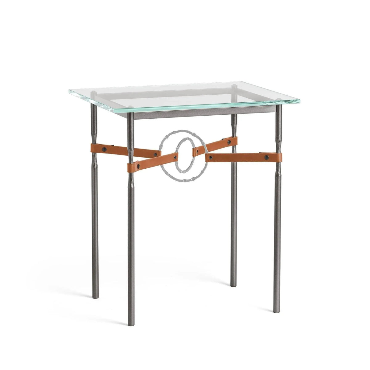Hubbardton Forge - Equus Chestnut Leather Side Table - 750116-07-82-LC-VA0717 | Montreal Lighting & Hardware