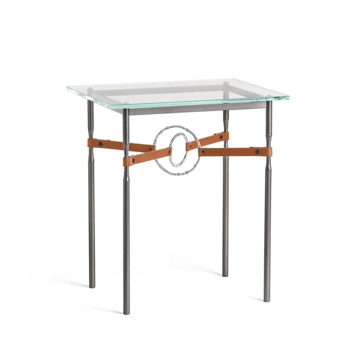 Hubbardton Forge - Equus Chestnut Leather Side Table - 750116-07-85-LC-VA0717 | Montreal Lighting & Hardware