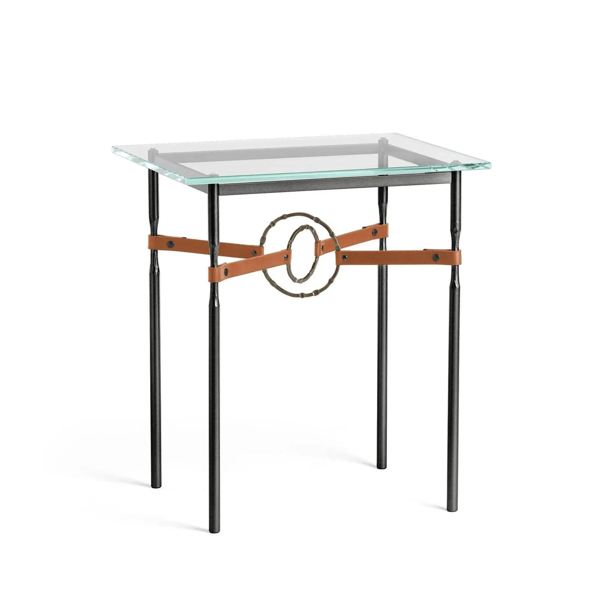 Hubbardton Forge - Equus Chestnut Leather Side Table - 750116-10-05-LC-VA0717 | Montreal Lighting & Hardware