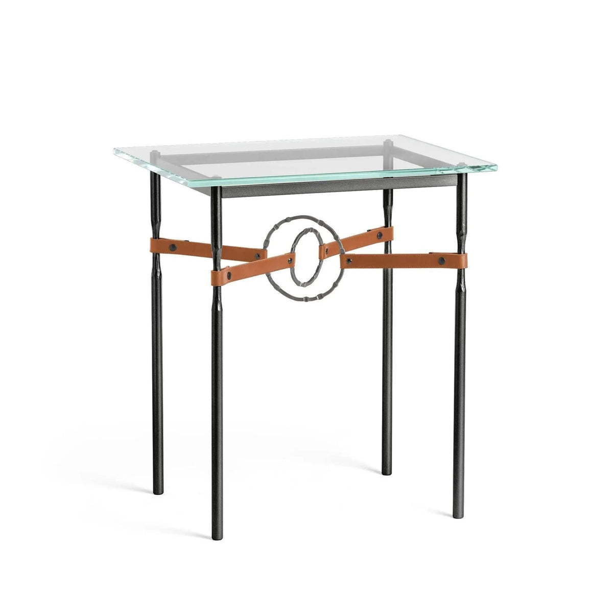 Hubbardton Forge - Equus Chestnut Leather Side Table - 750116-10-07-LC-VA0717 | Montreal Lighting & Hardware