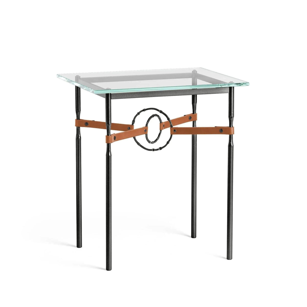 Hubbardton Forge - Equus Chestnut Leather Side Table - 750116-10-10-LC-VA0717 | Montreal Lighting & Hardware