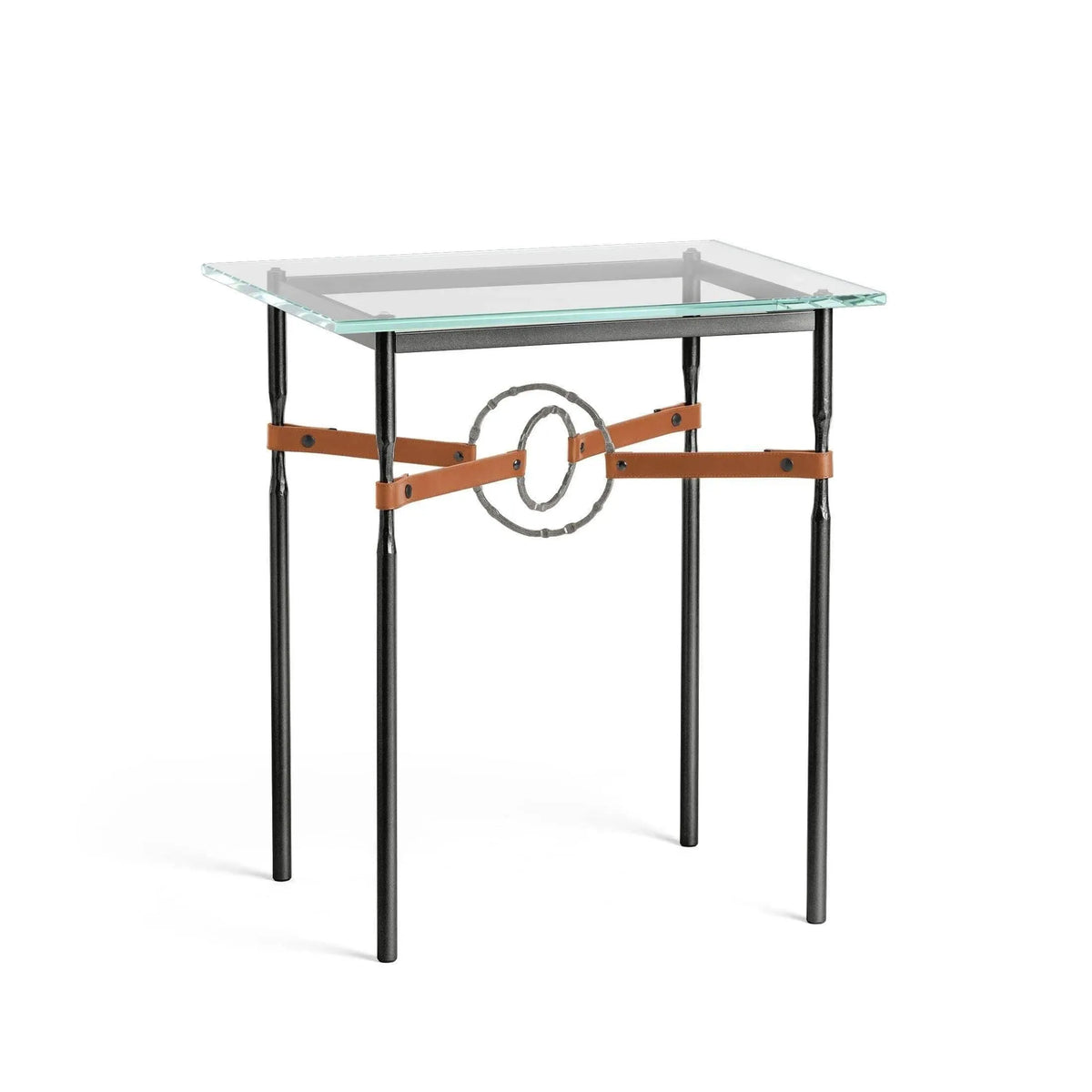 Hubbardton Forge - Equus Chestnut Leather Side Table - 750116-10-20-LC-VA0717 | Montreal Lighting & Hardware