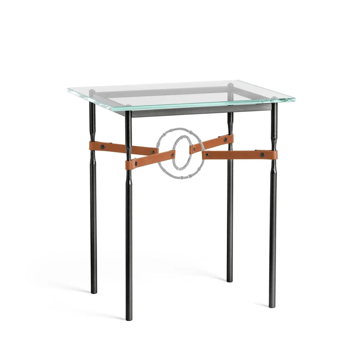 Hubbardton Forge - Equus Chestnut Leather Side Table - 750116-10-82-LC-VA0717 | Montreal Lighting & Hardware