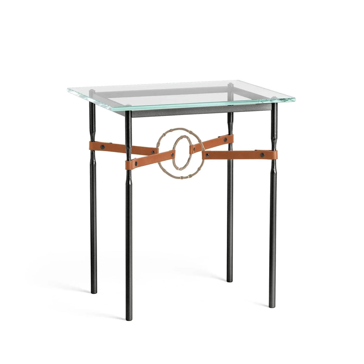 Hubbardton Forge - Equus Chestnut Leather Side Table - 750116-10-84-LC-VA0717 | Montreal Lighting & Hardware