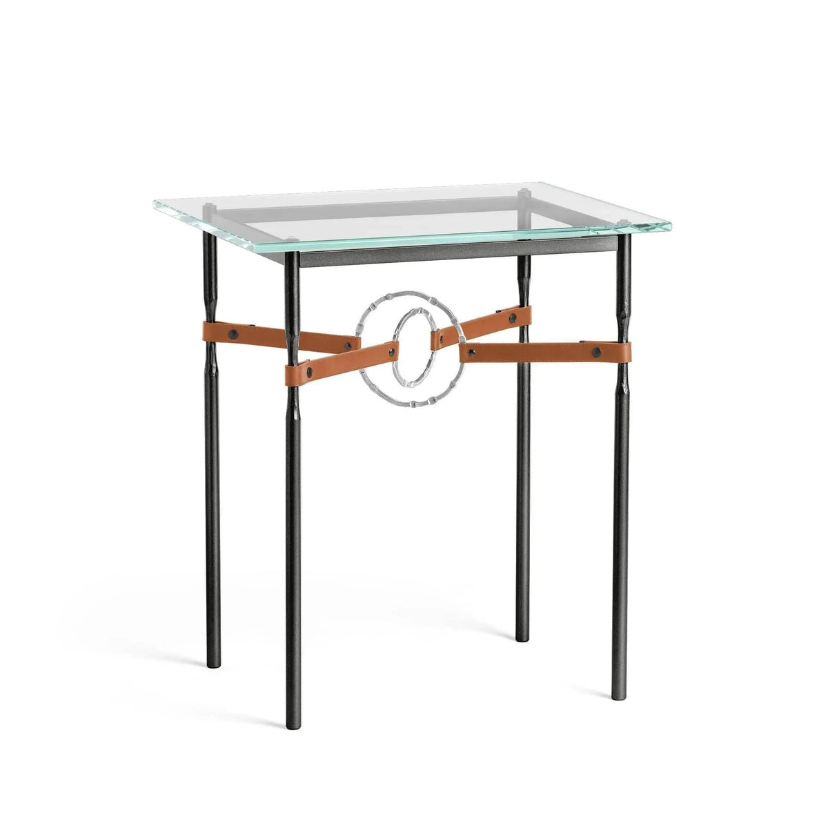 Hubbardton Forge - Equus Chestnut Leather Side Table - 750116-10-85-LC-VA0717 | Montreal Lighting & Hardware