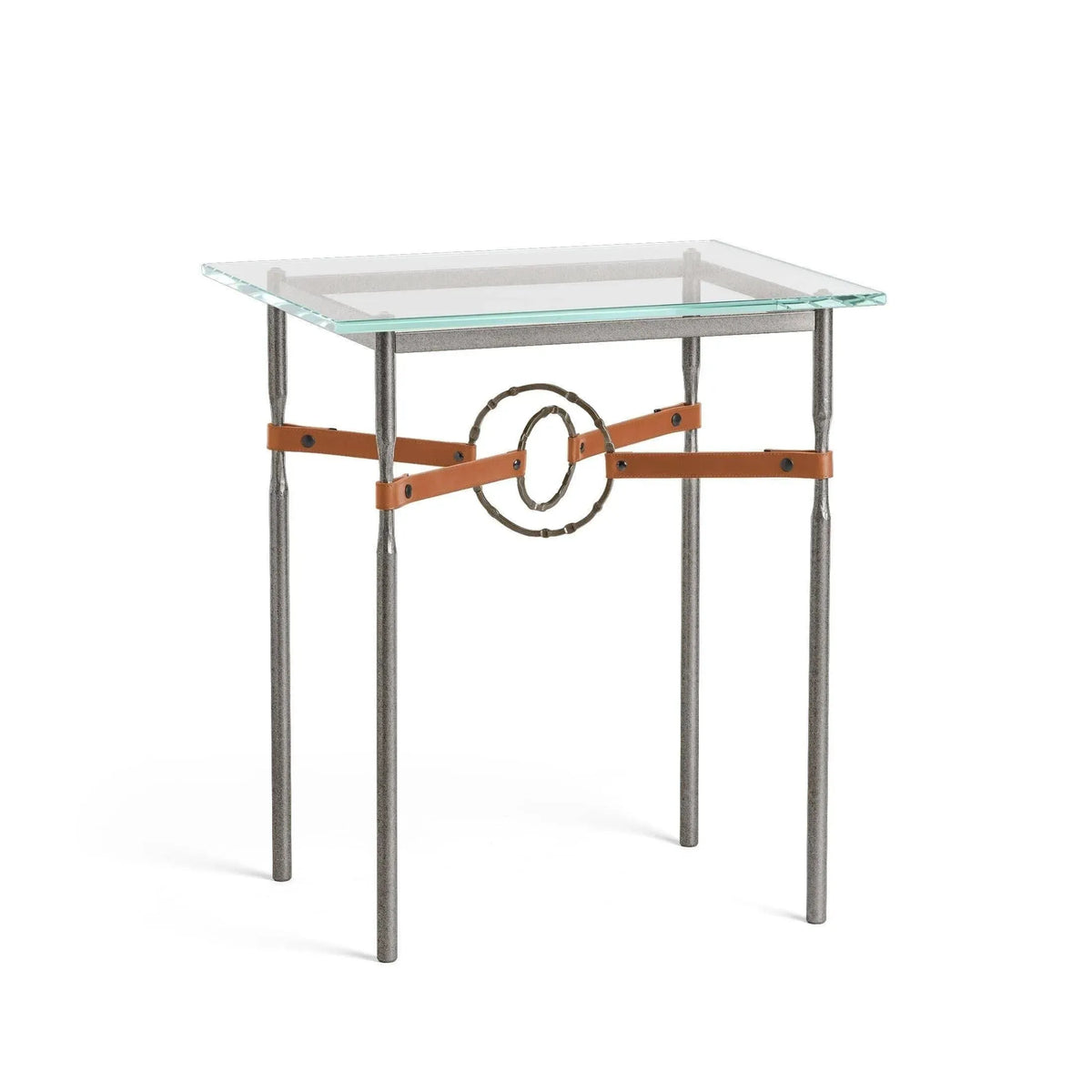 Hubbardton Forge - Equus Chestnut Leather Side Table - 750116-20-05-LC-VA0717 | Montreal Lighting & Hardware