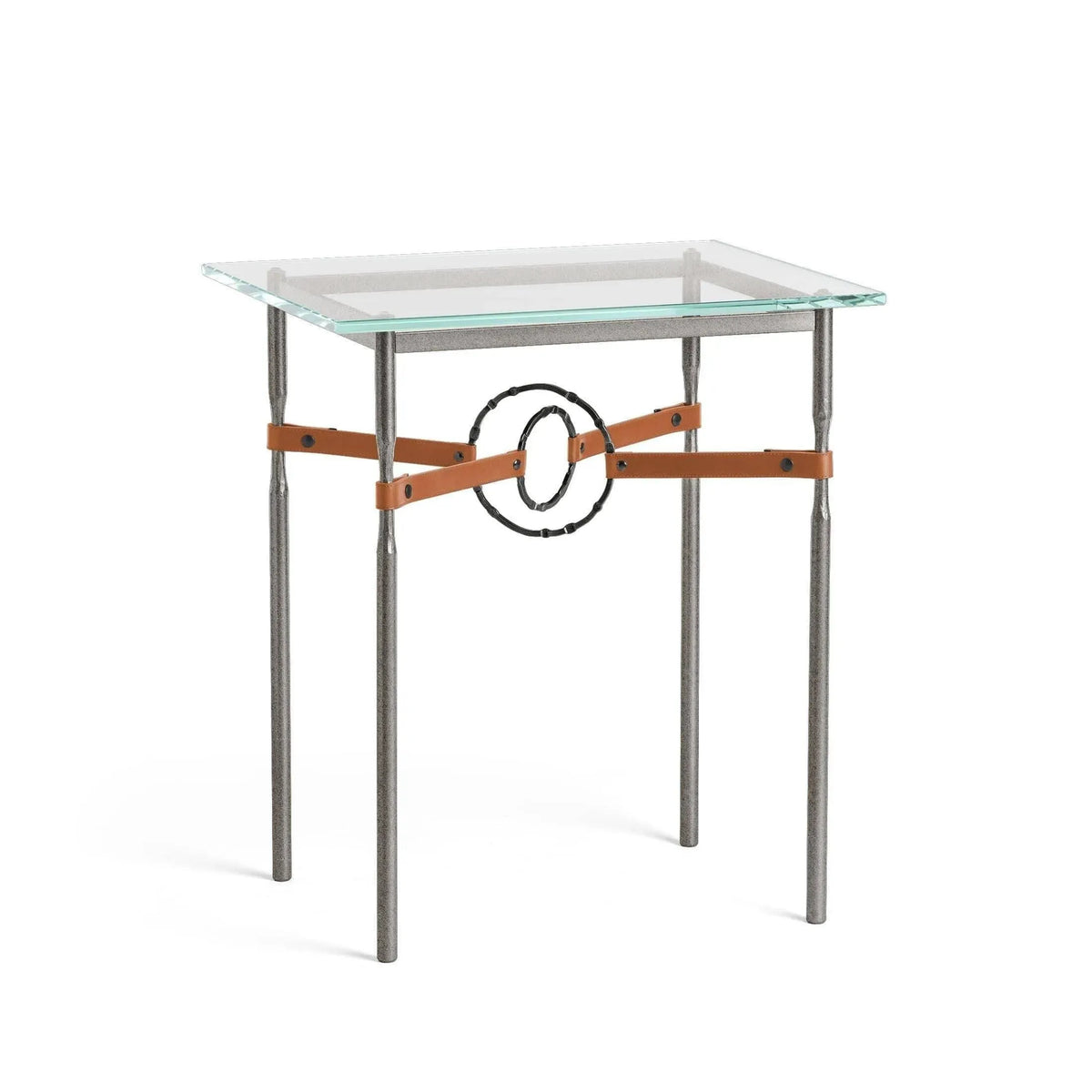 Hubbardton Forge - Equus Chestnut Leather Side Table - 750116-20-10-LC-VA0717 | Montreal Lighting & Hardware