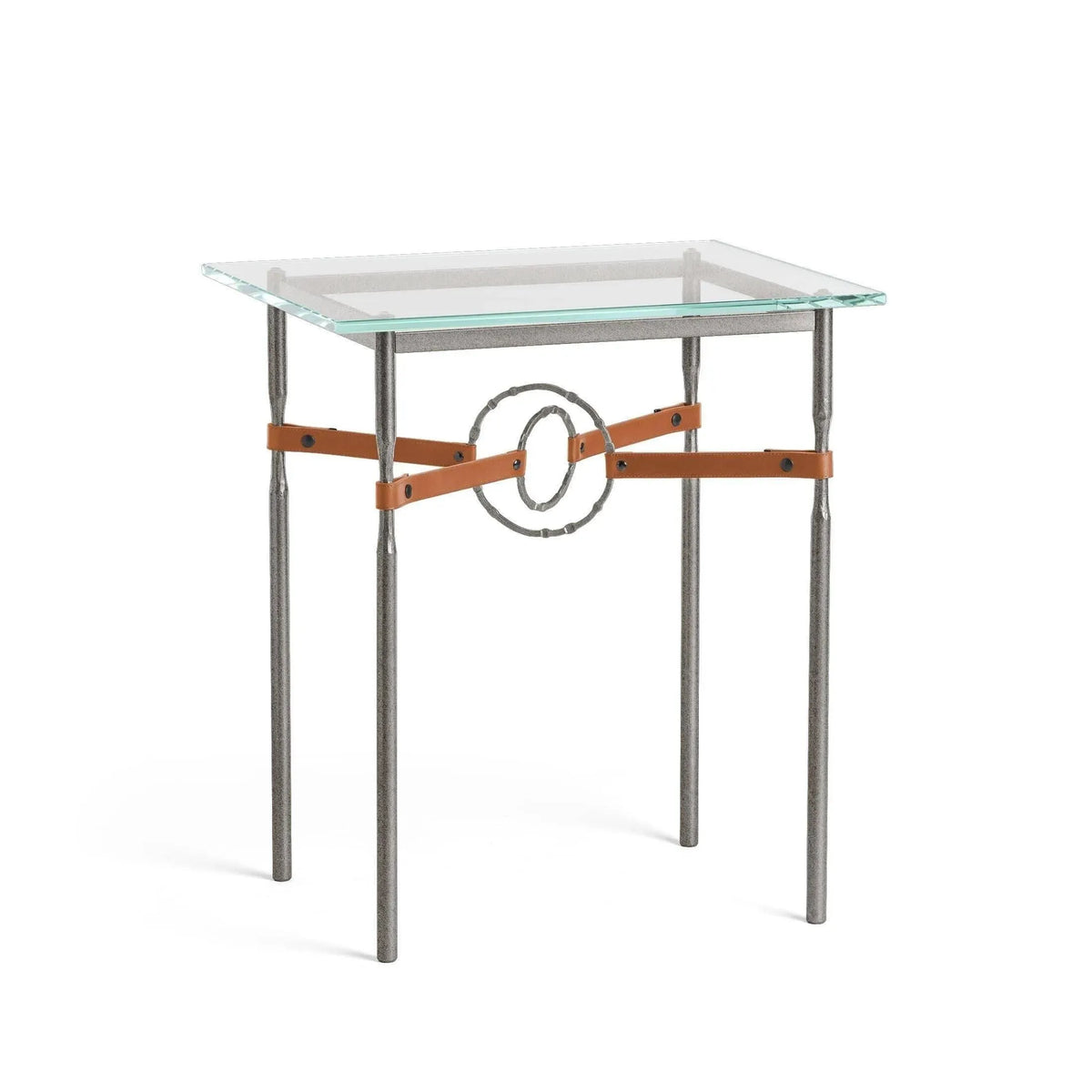 Hubbardton Forge - Equus Chestnut Leather Side Table - 750116-20-20-LC-VA0717 | Montreal Lighting & Hardware