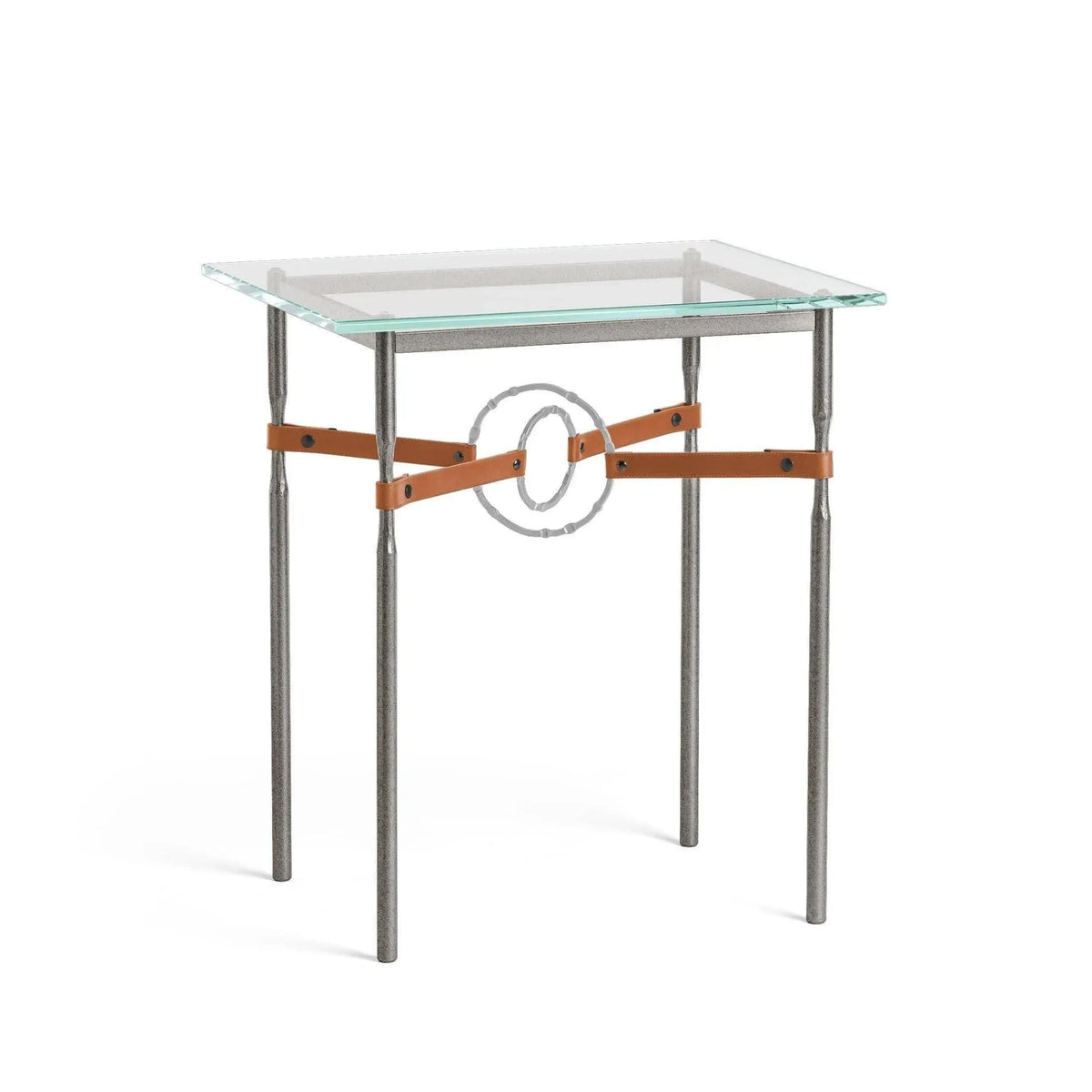 Hubbardton Forge - Equus Chestnut Leather Side Table - 750116-20-82-LC-VA0717 | Montreal Lighting & Hardware