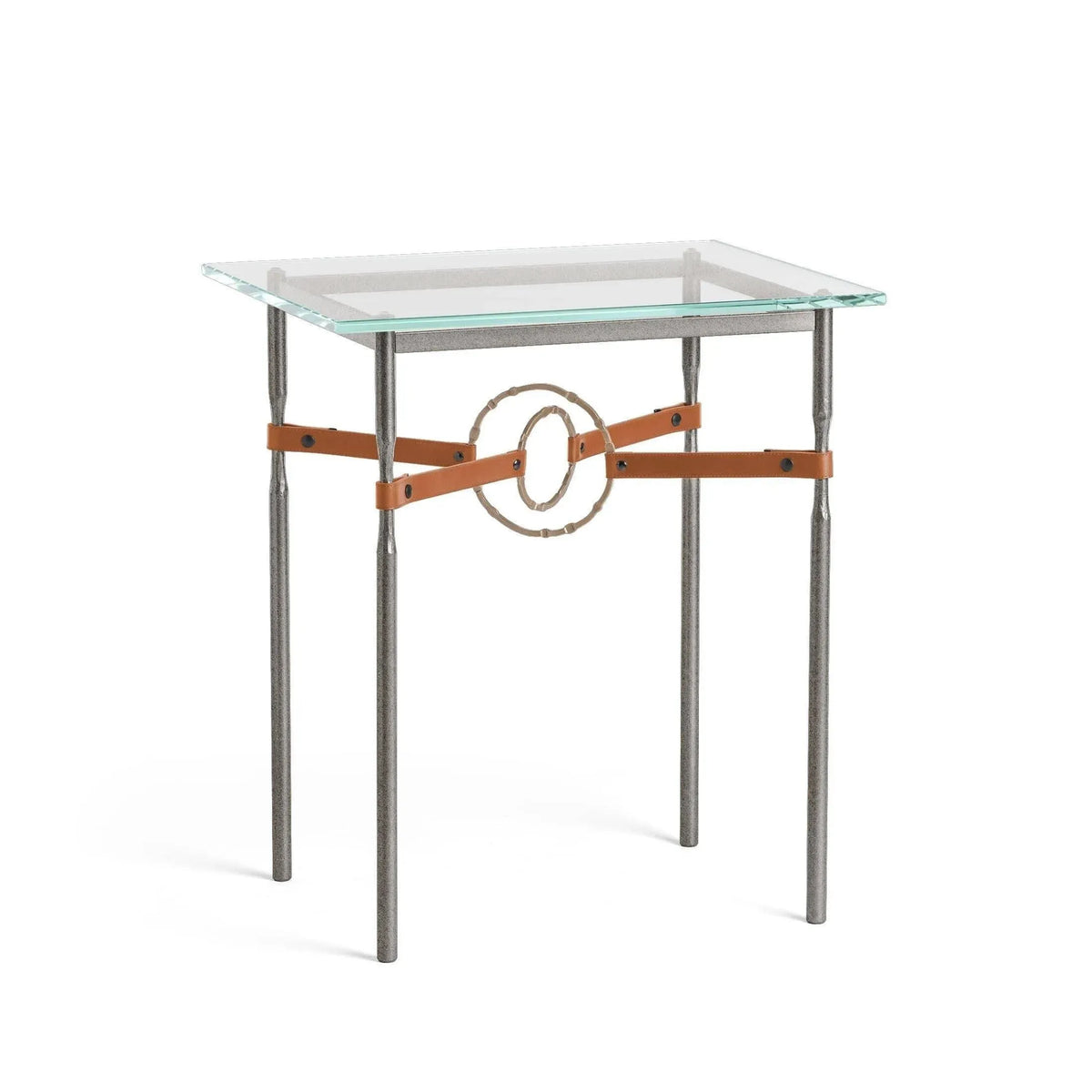 Hubbardton Forge - Equus Chestnut Leather Side Table - 750116-20-84-LC-VA0717 | Montreal Lighting & Hardware