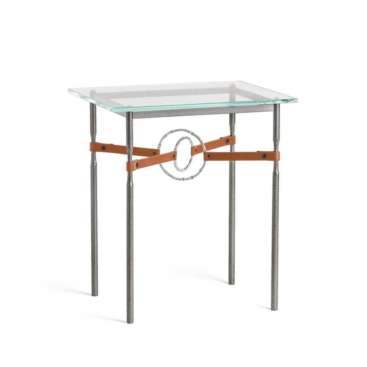 Hubbardton Forge - Equus Chestnut Leather Side Table - 750116-20-85-LC-VA0717 | Montreal Lighting & Hardware