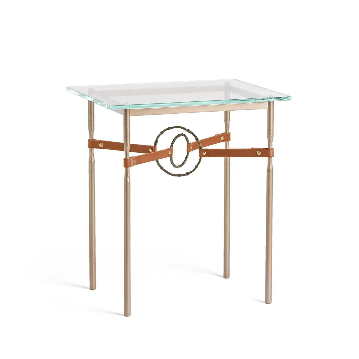 Hubbardton Forge - Equus Chestnut Leather Side Table - 750116-84-05-LC-VA0717 | Montreal Lighting & Hardware